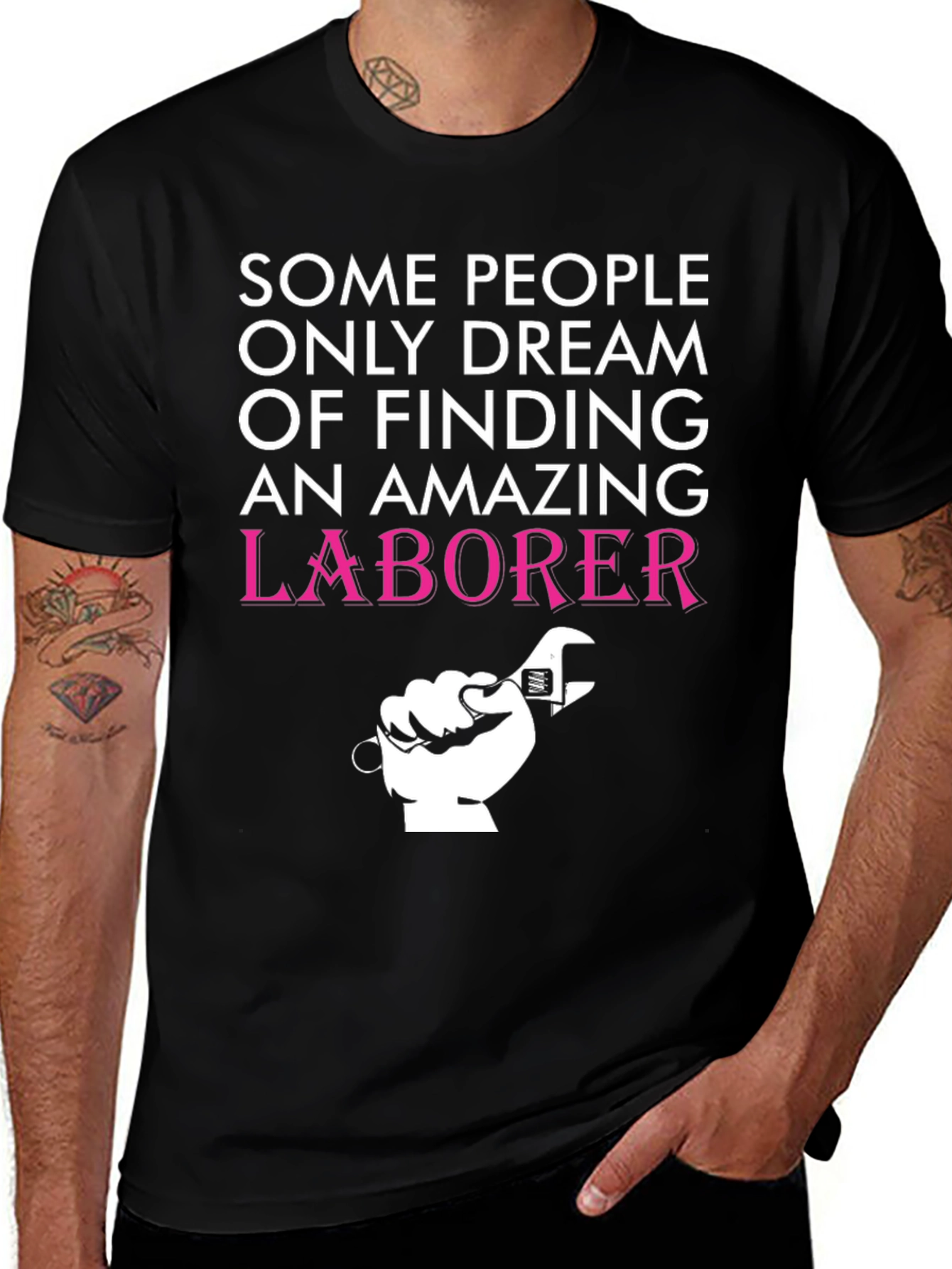 Variant 6 of Amazing Laborer Graphic Tee - Black