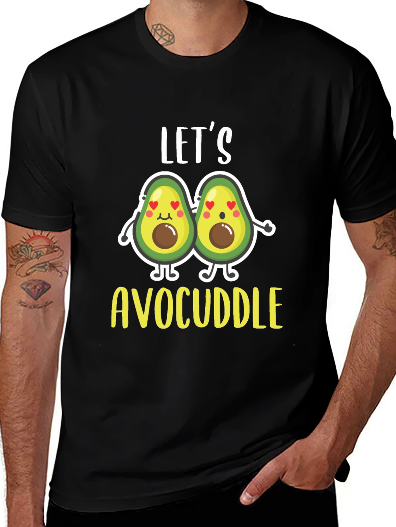 Variant 3 of Let's Avocuddle Black T-Shirt