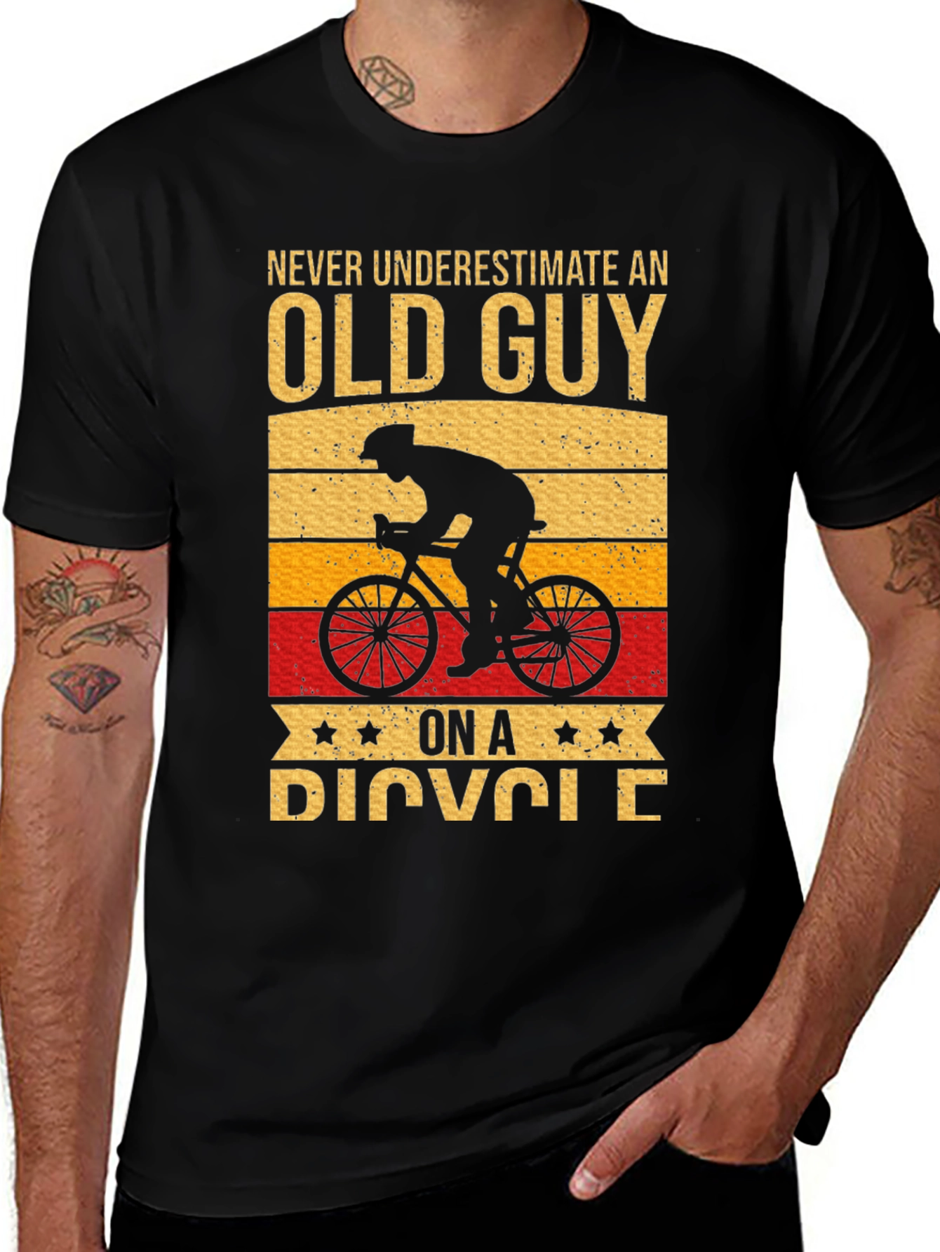 Variant 21 of Old Guy on a Bicycle T-Shirt