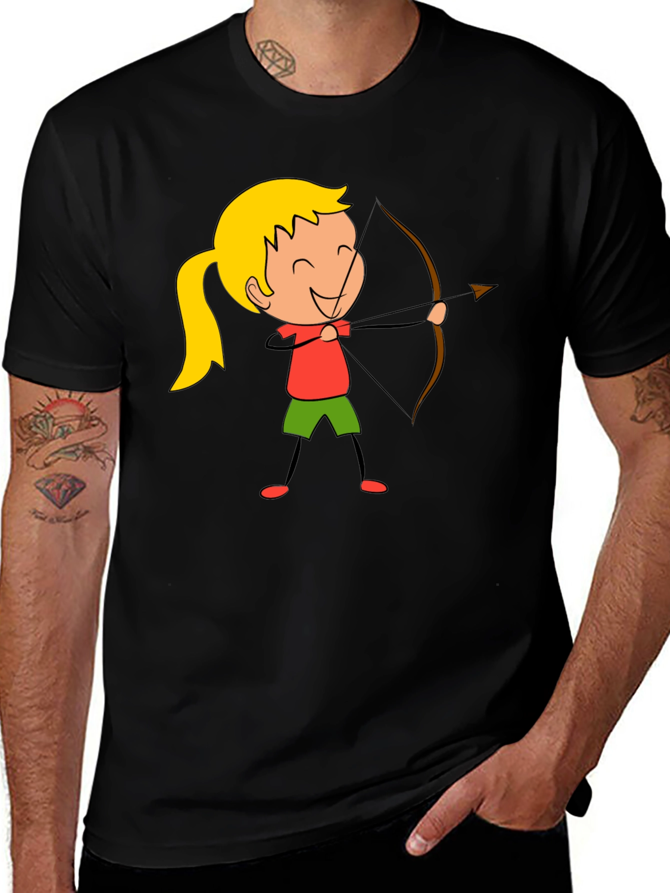 Variant 16 of Archer Girl Graphic Tee - Black T-Shirt