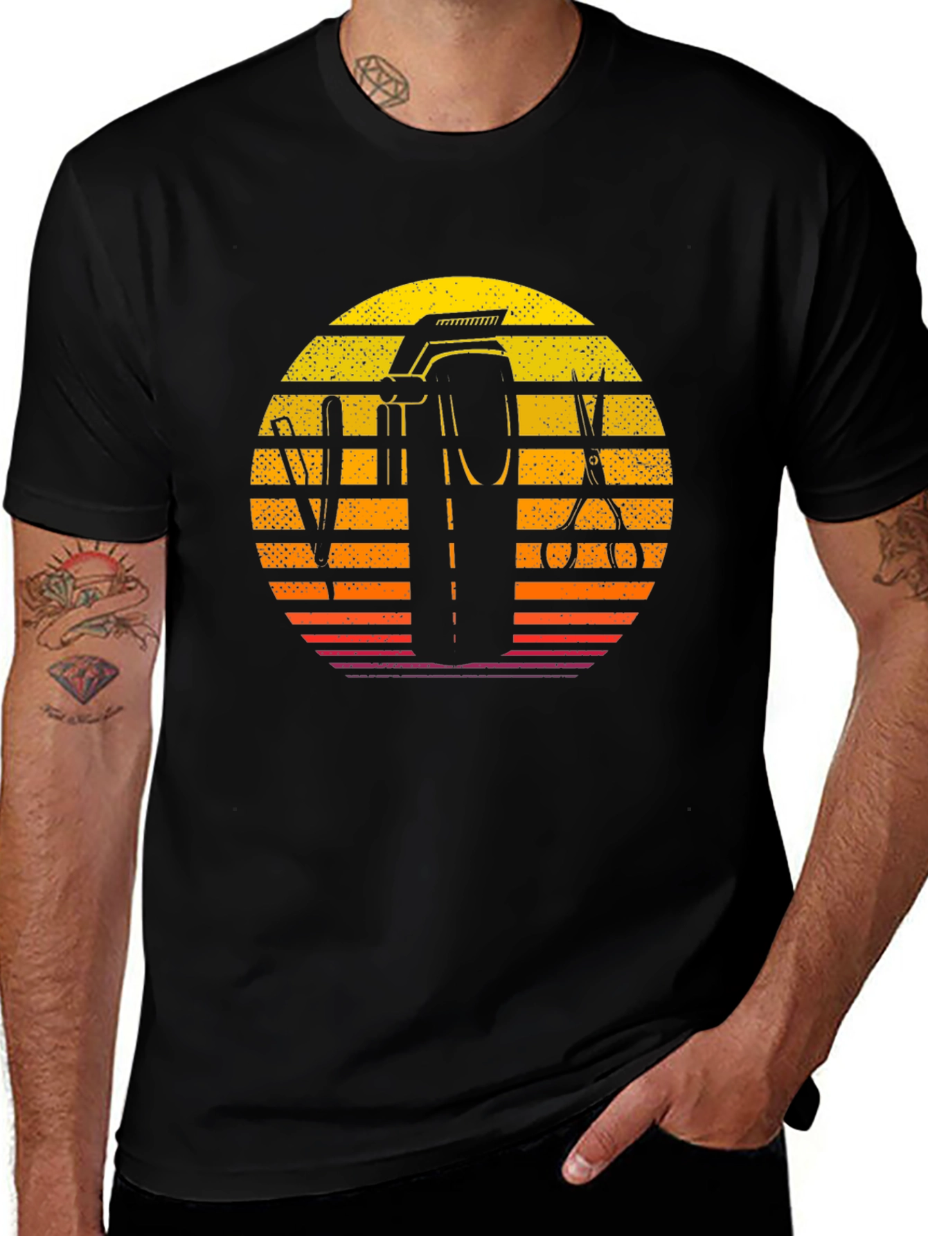 Variant 29 of Barber Retro Sunset Graphic T-Shirt