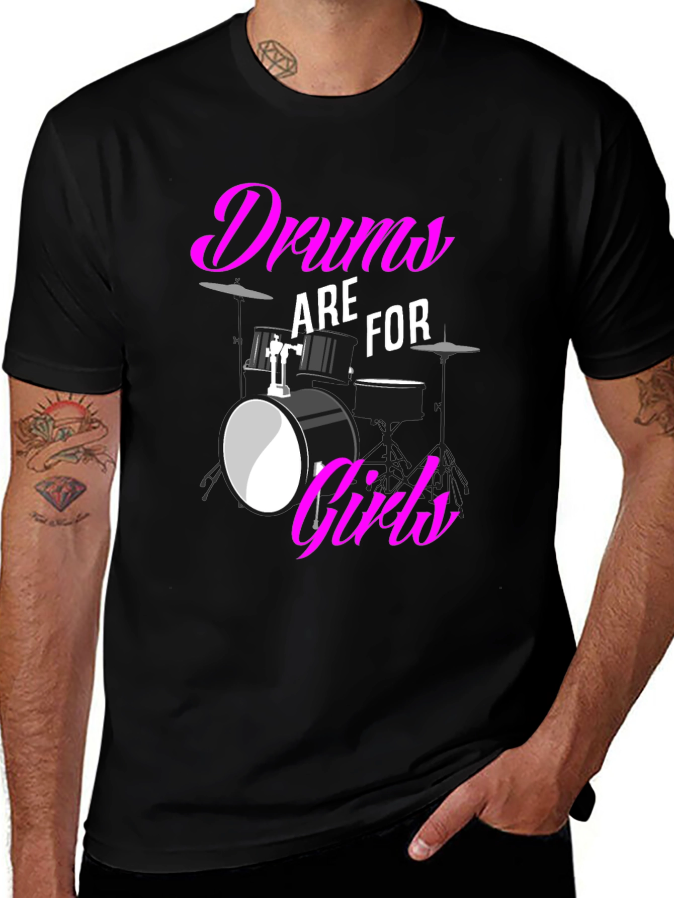 Variant 21 of Drums are for Girls T-Shirt: Bold Graphic Tee