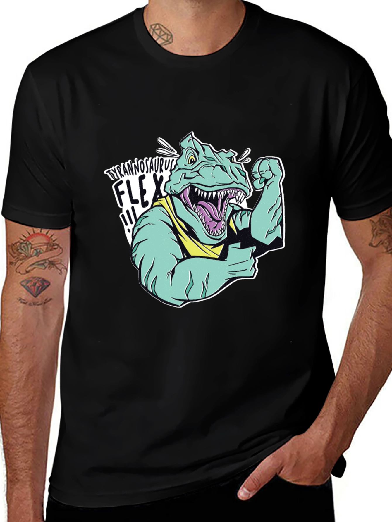 Tyrannosaurus Flex T-Shirt - Funny Dinosaur Gym Tee