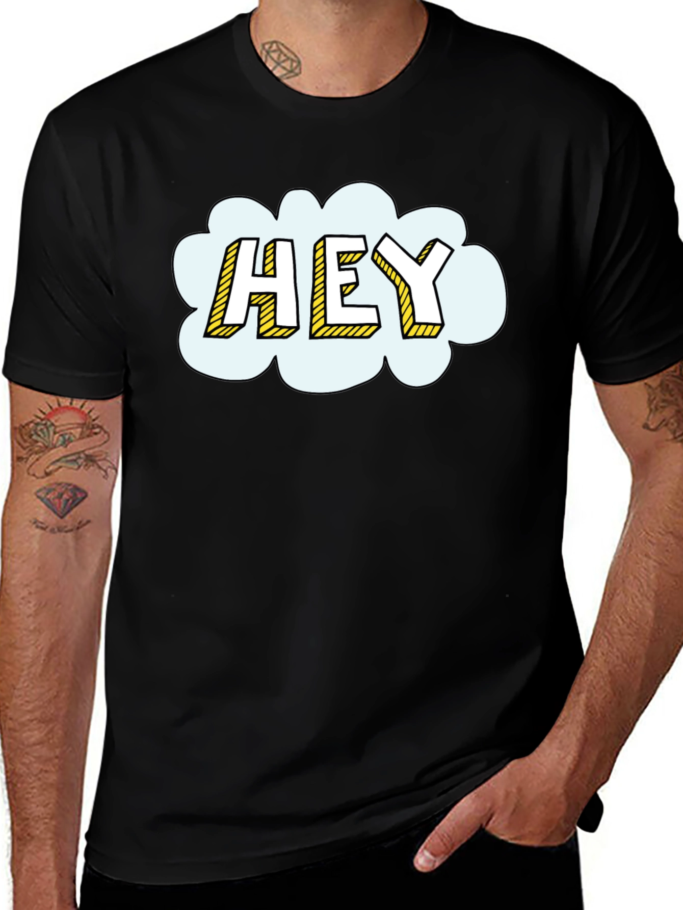 Variant 29 of Hey Comic Style Graphic T-Shirt - Trendy Casual Wear