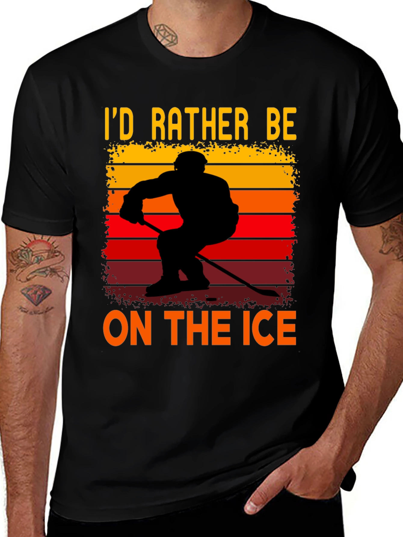 Variant 23 of I'd Rather Be On The Ice Hockey T-Shirt