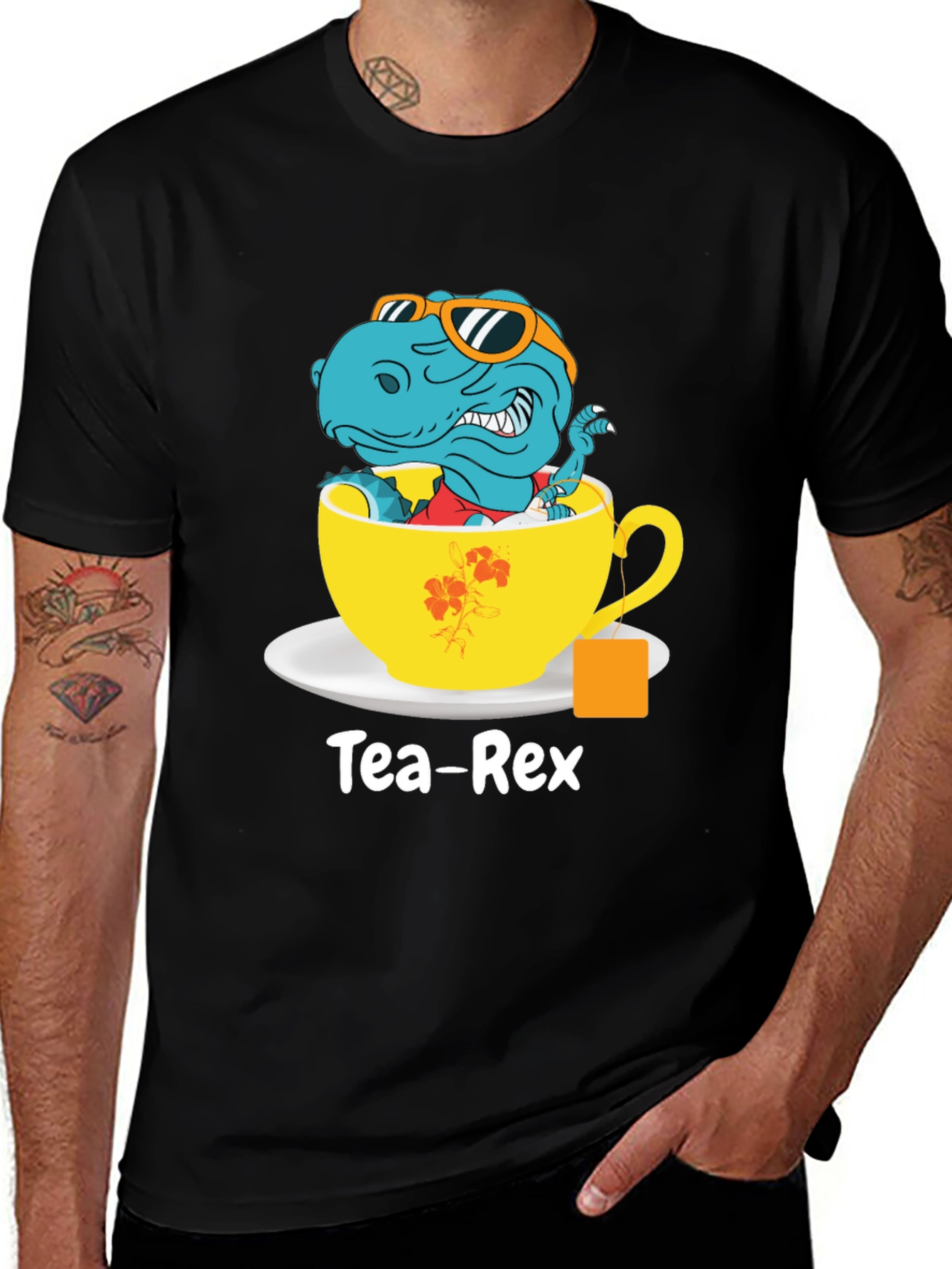 Variant 15 of Tea-Rex T-Shirt - Dinosaur in Teacup