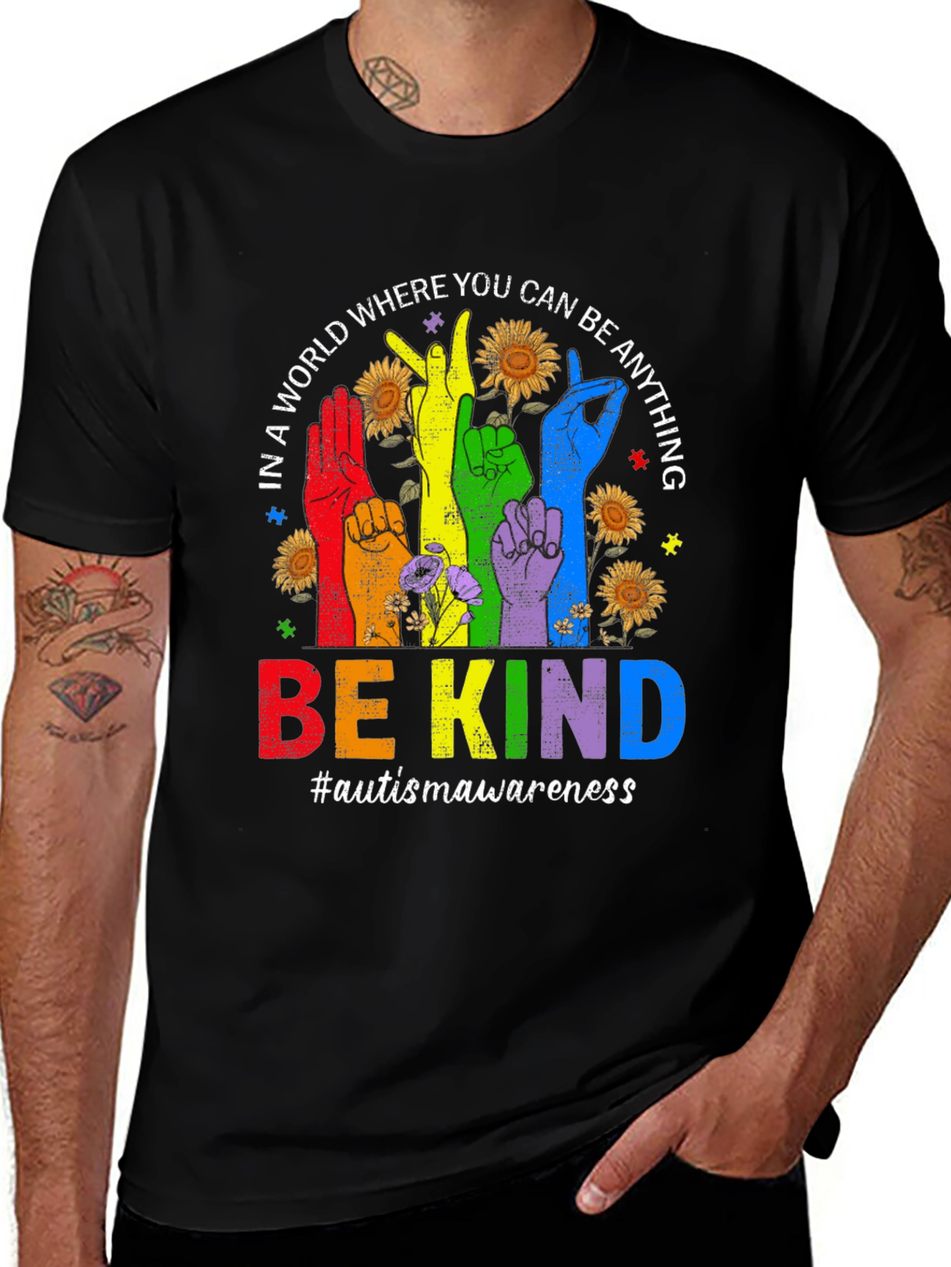 Variant 17 of Be Kind Autism Awareness T-Shirt 