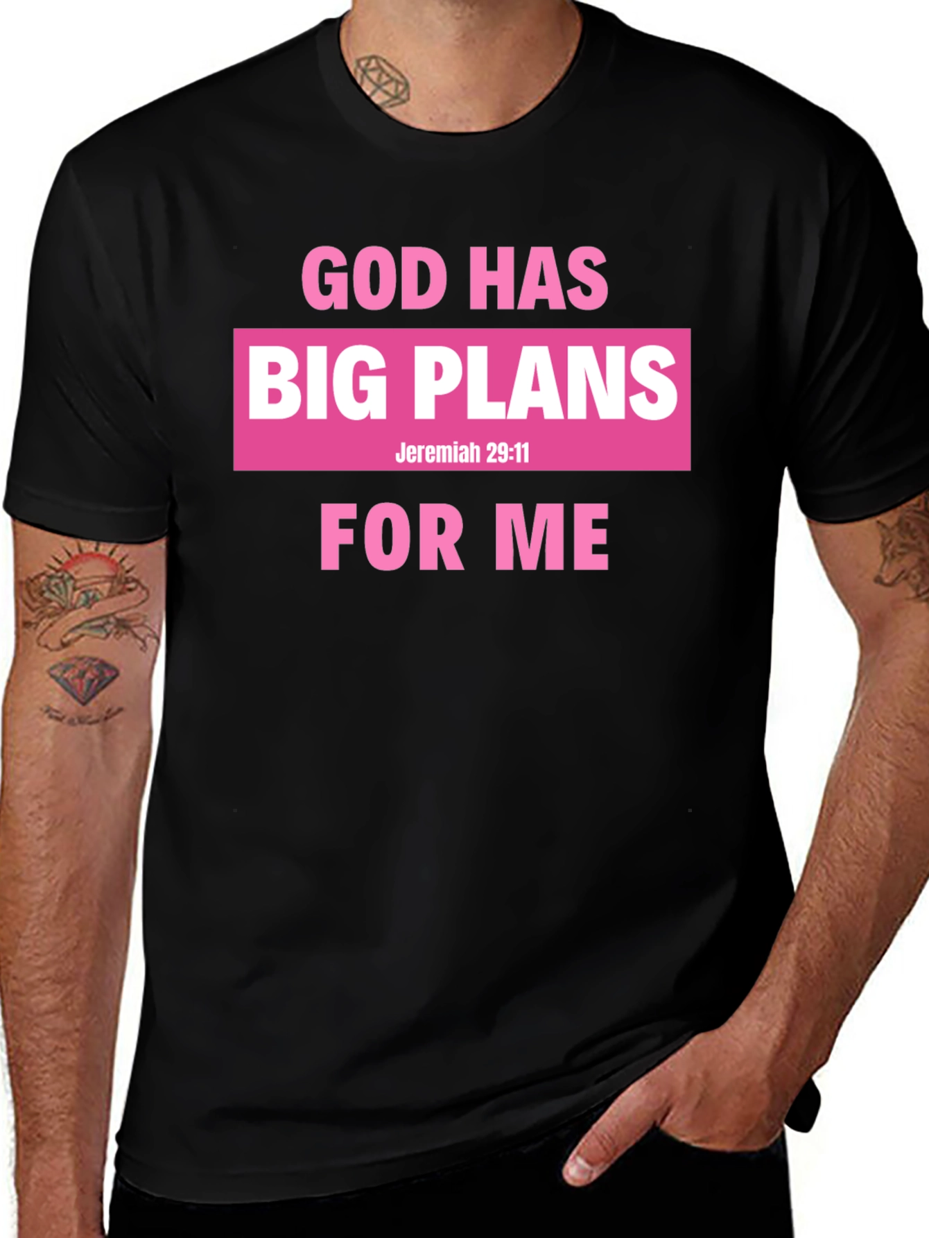 Variant 19 of God Has Big Plans for Me Black T-Shirt