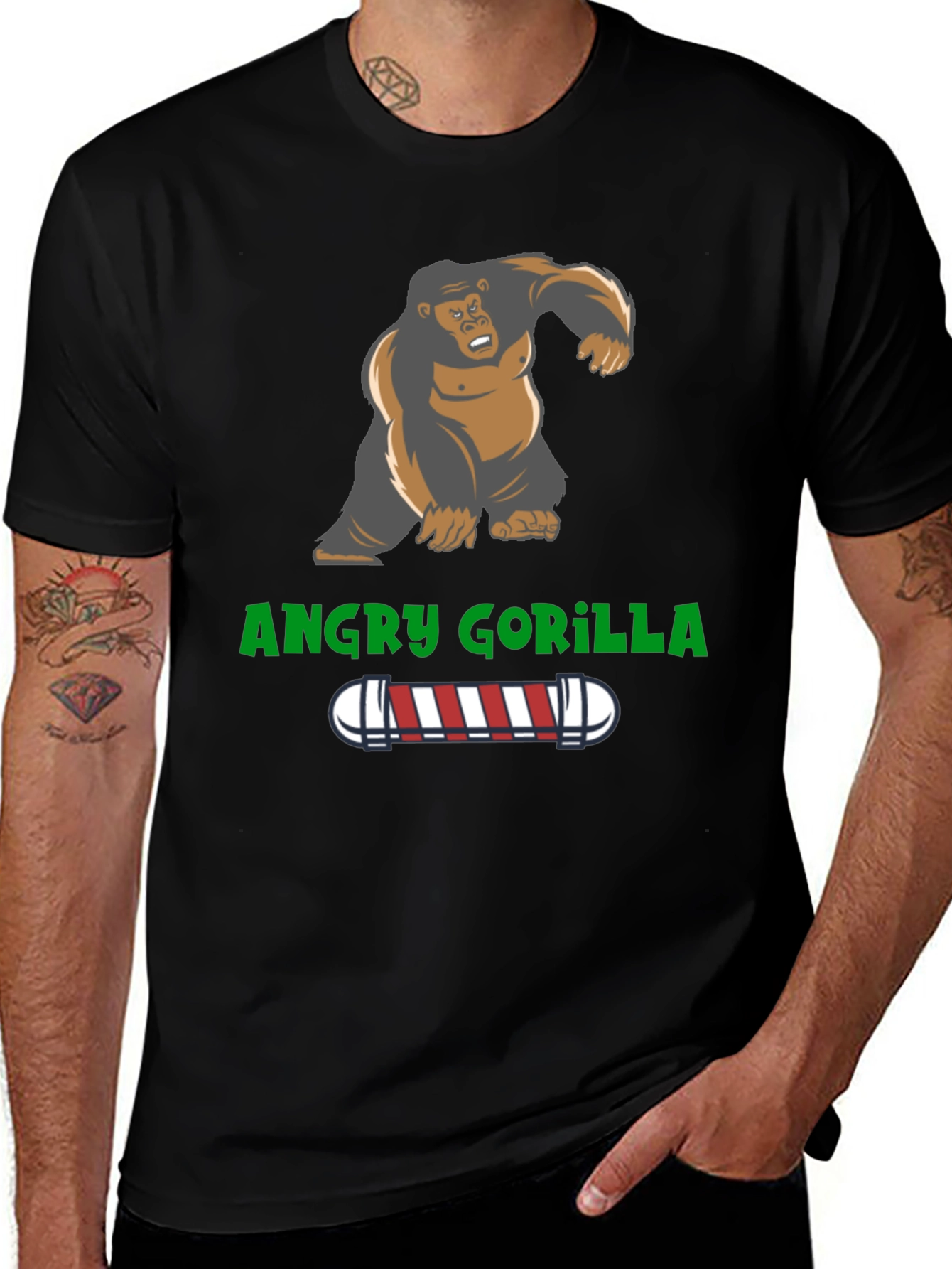 Variant 23 of Angry Gorilla Barber T-Shirt - Unique Design
