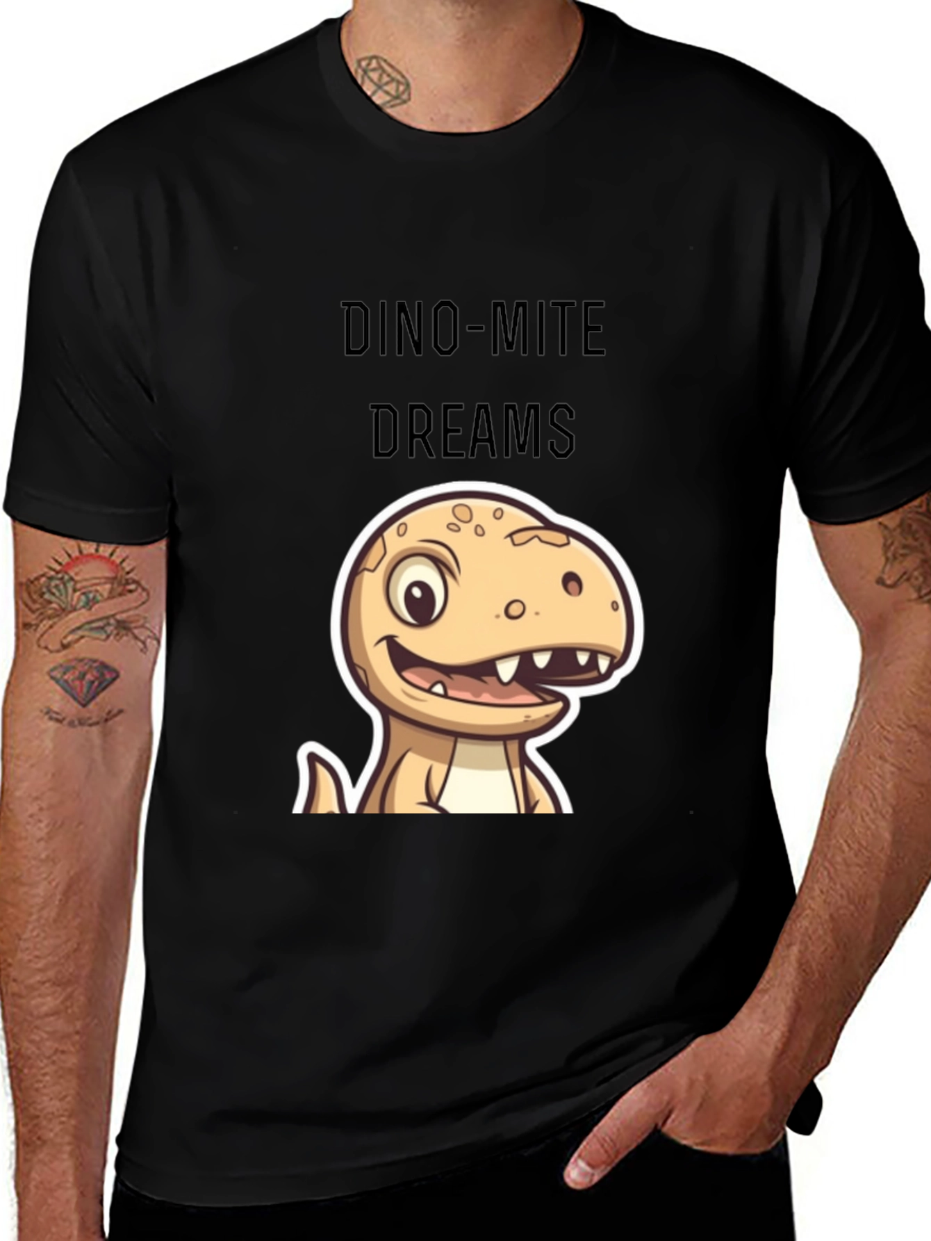 Variant 5 of Dino-Mite Dreams Black T-Shirt