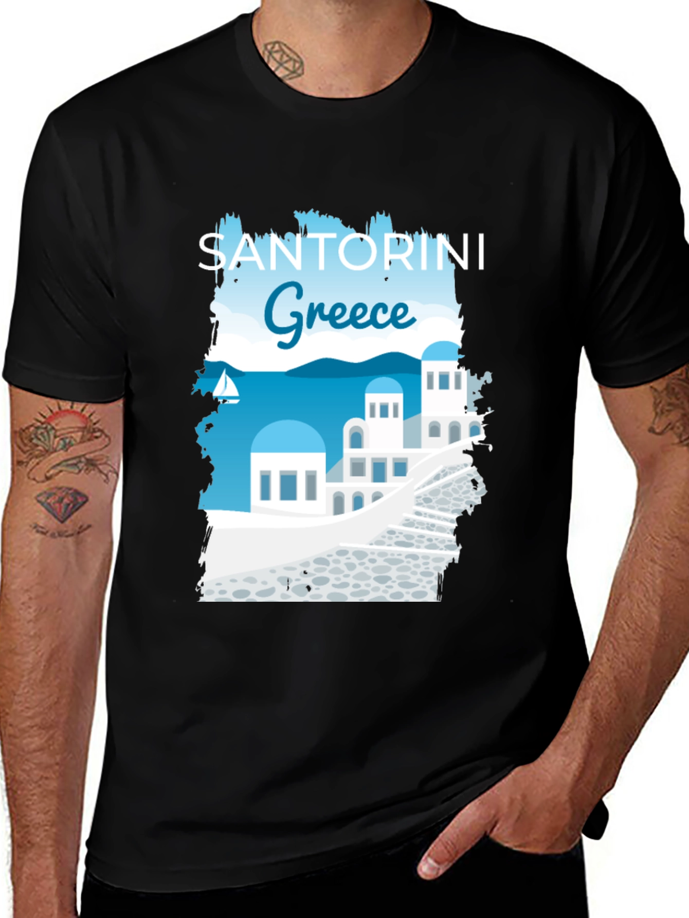 Santorini Greece Graphic T-Shirt