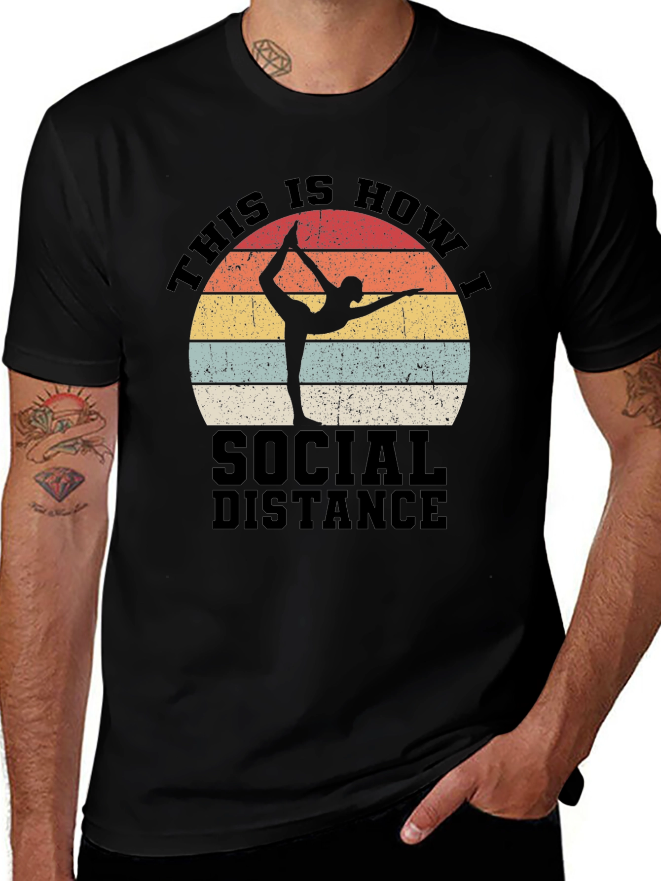Variant 5 of Social Distance Yoga T-Shirt