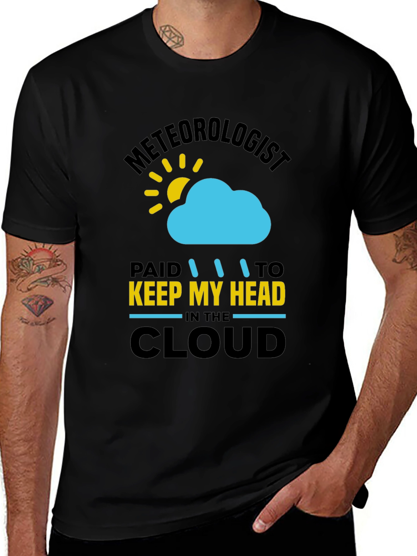 Variant 3 of Meteorologist T-Shirt - Keep My Head in the Cloud