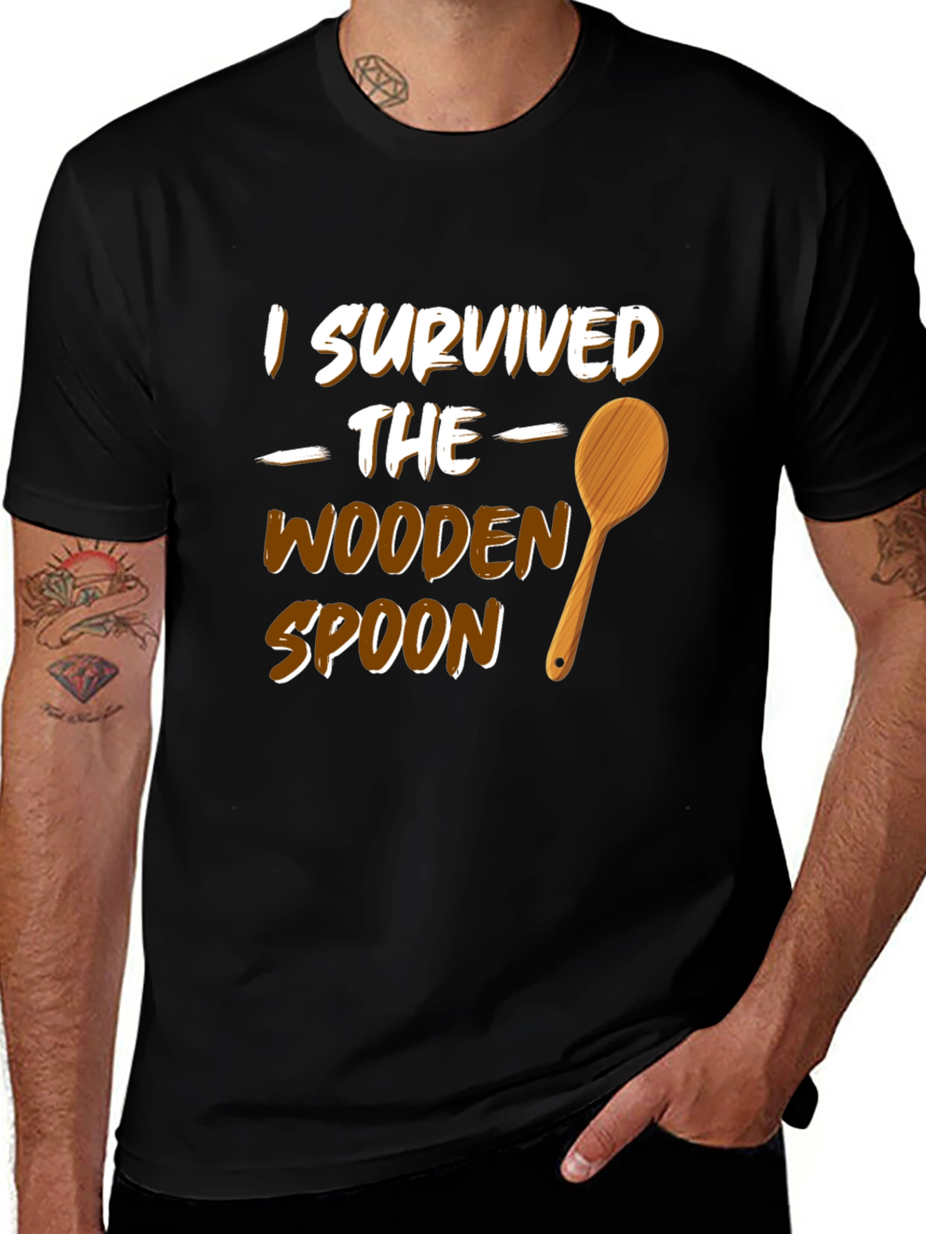 Variant 26 of I Survived the Wooden Spoon Black T-Shirt