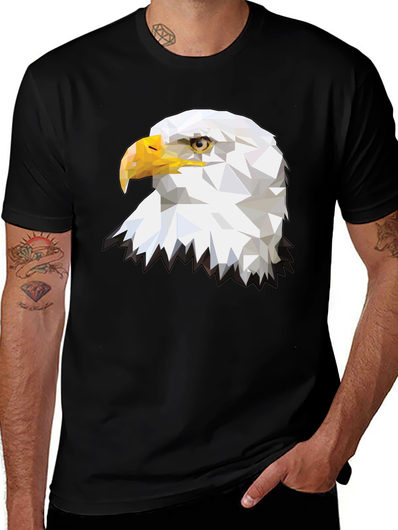 Variant 17 of Geometric Eagle Graphic T-Shirt - Black