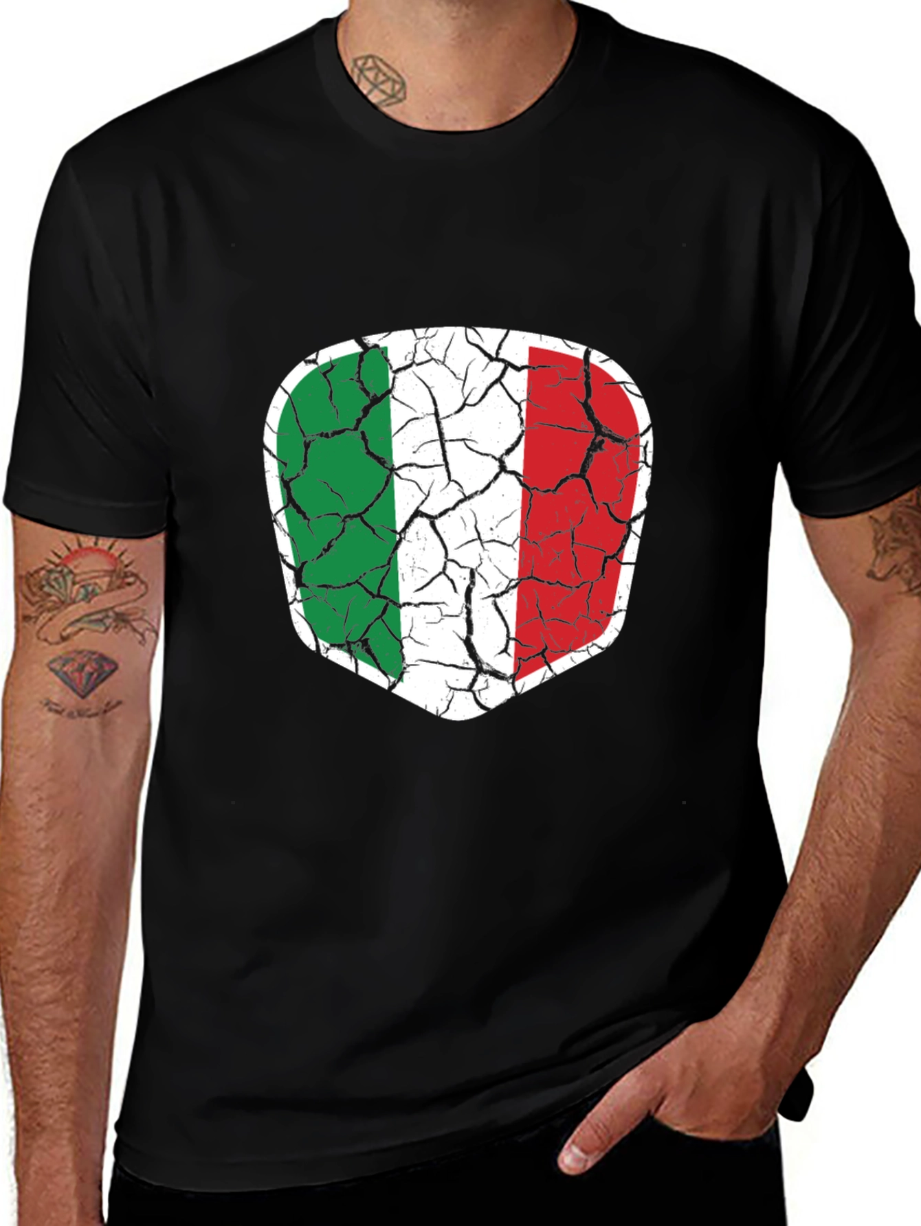 Variant 3 of Italy Flag Distressed T-Shirt - Italian Pride Tee