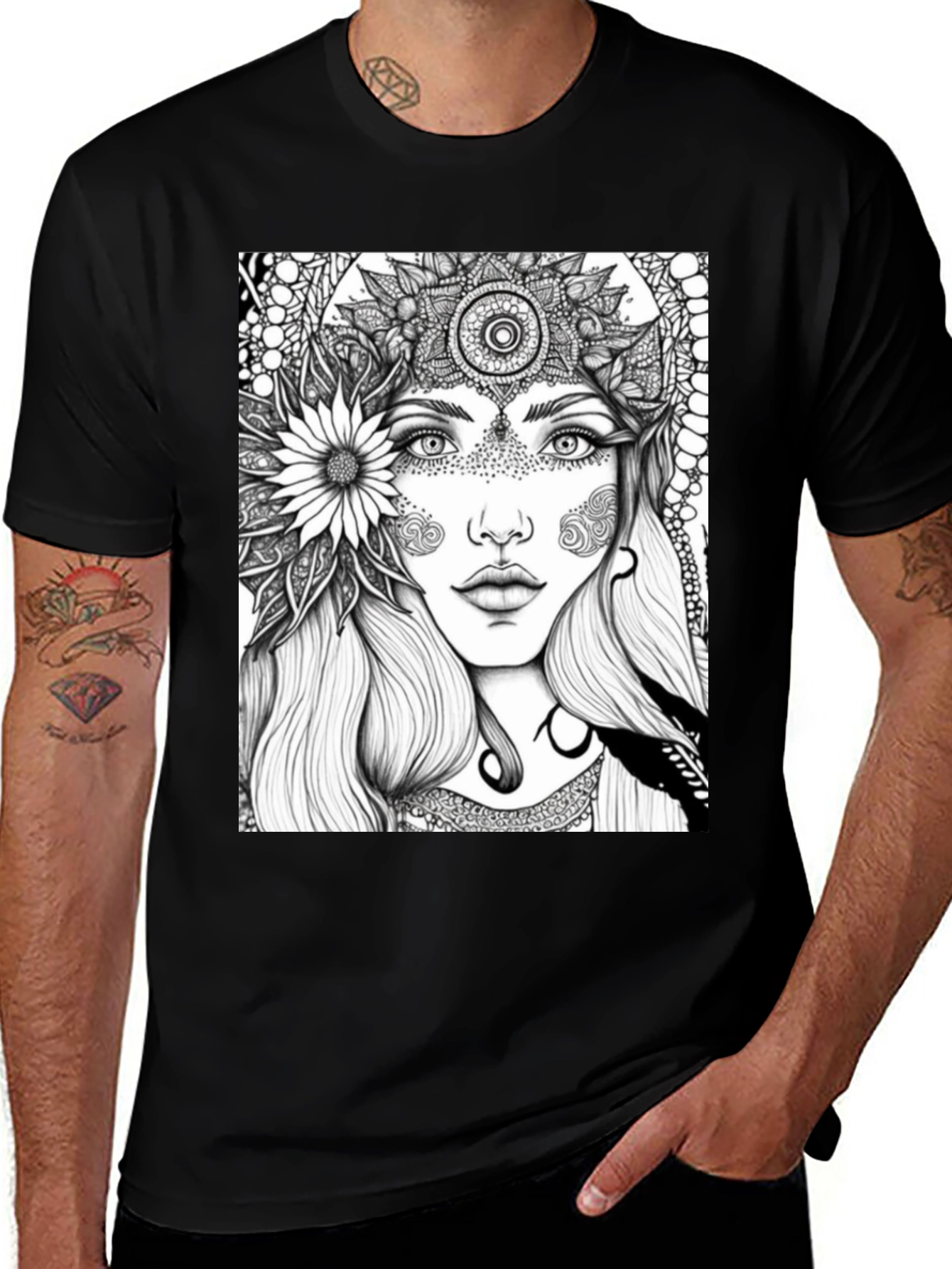 Variant 20 of Floral Goddess Graphic T-Shirt