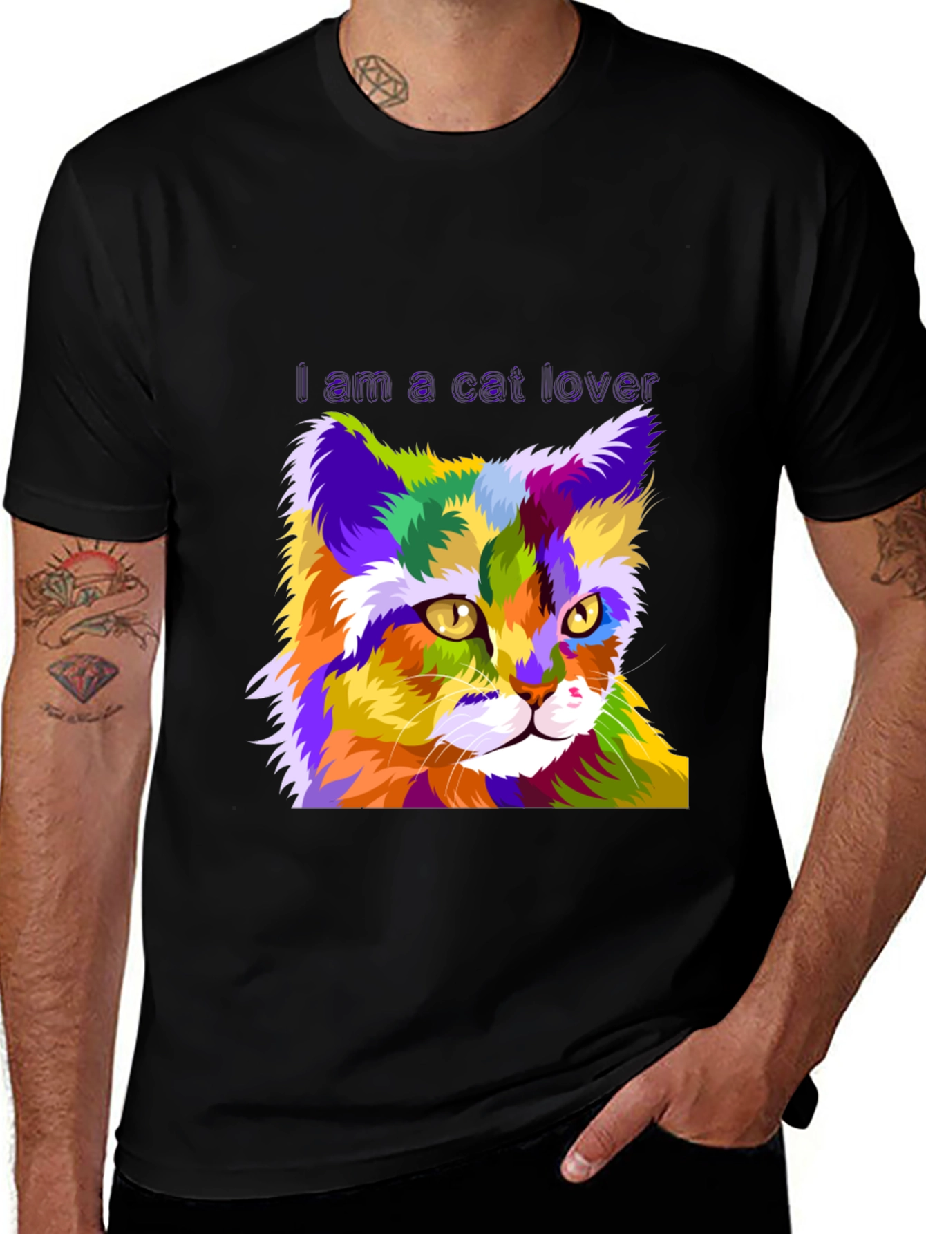 Variant 5 of I Am a Cat Lover Black T-Shirt
