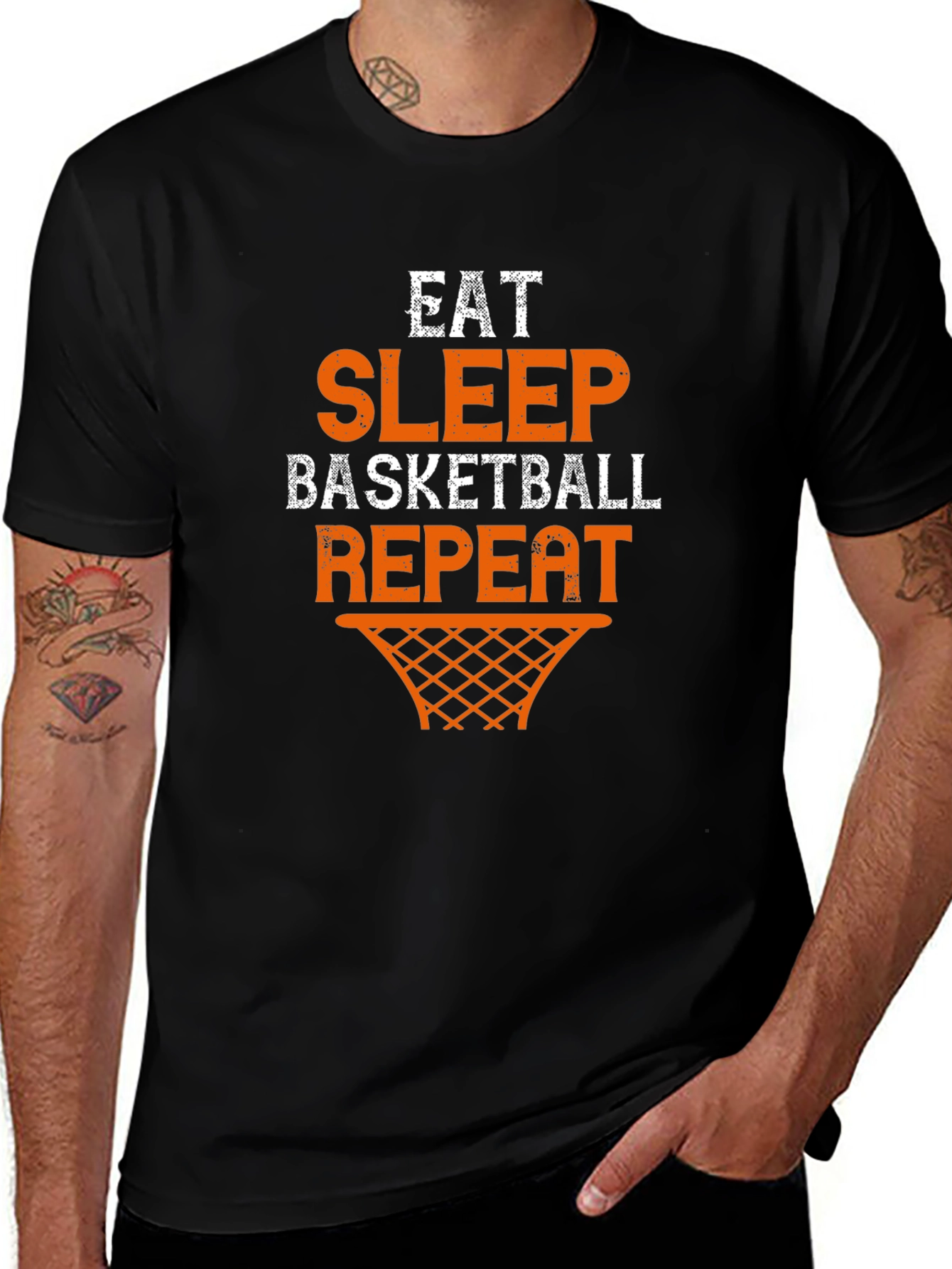 Variant 15 of Eat Sleep Basketball Repeat T-Shirt