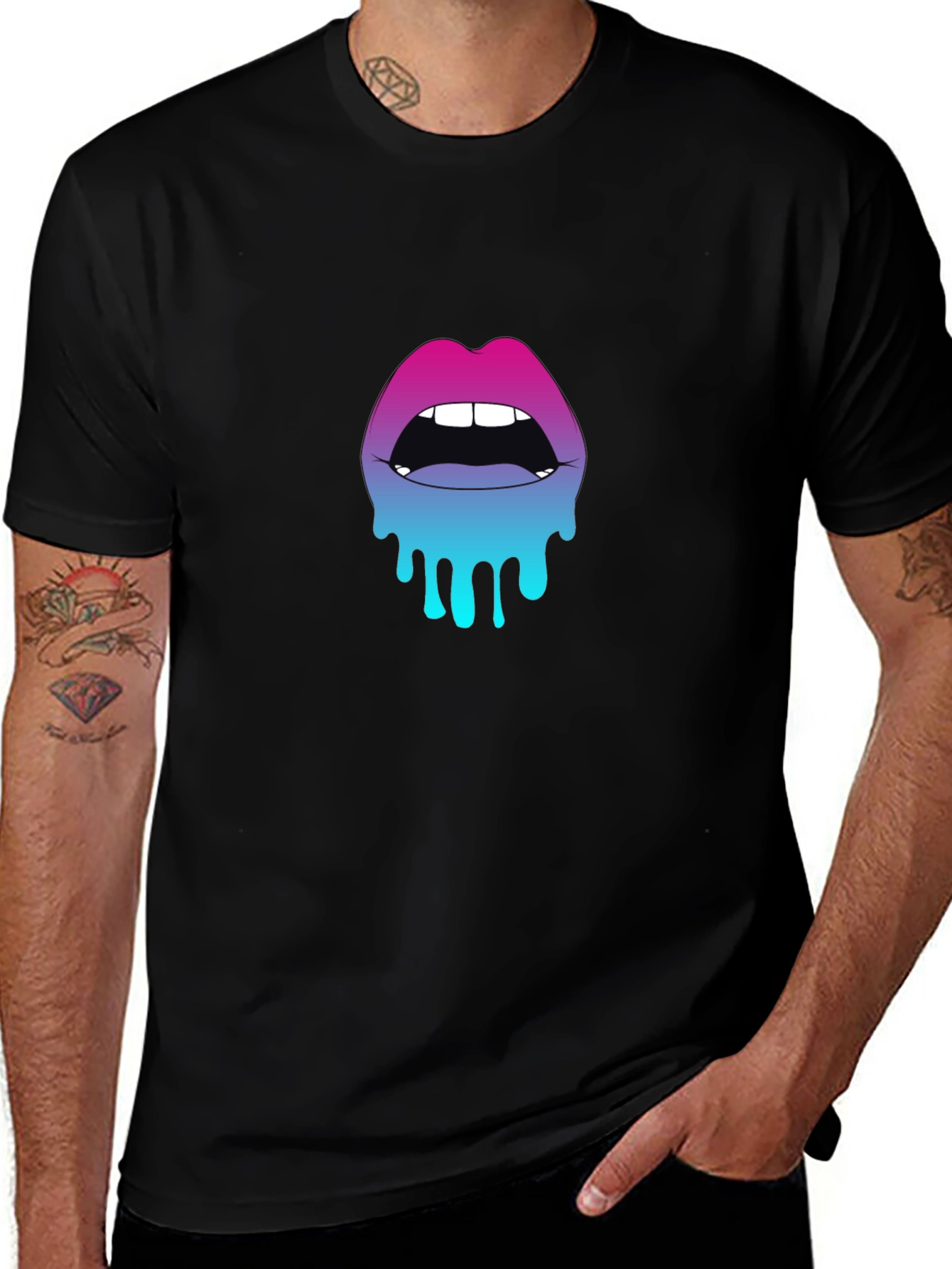 Variant 19 of Gradient Lips Graphic Tee - Unique Design