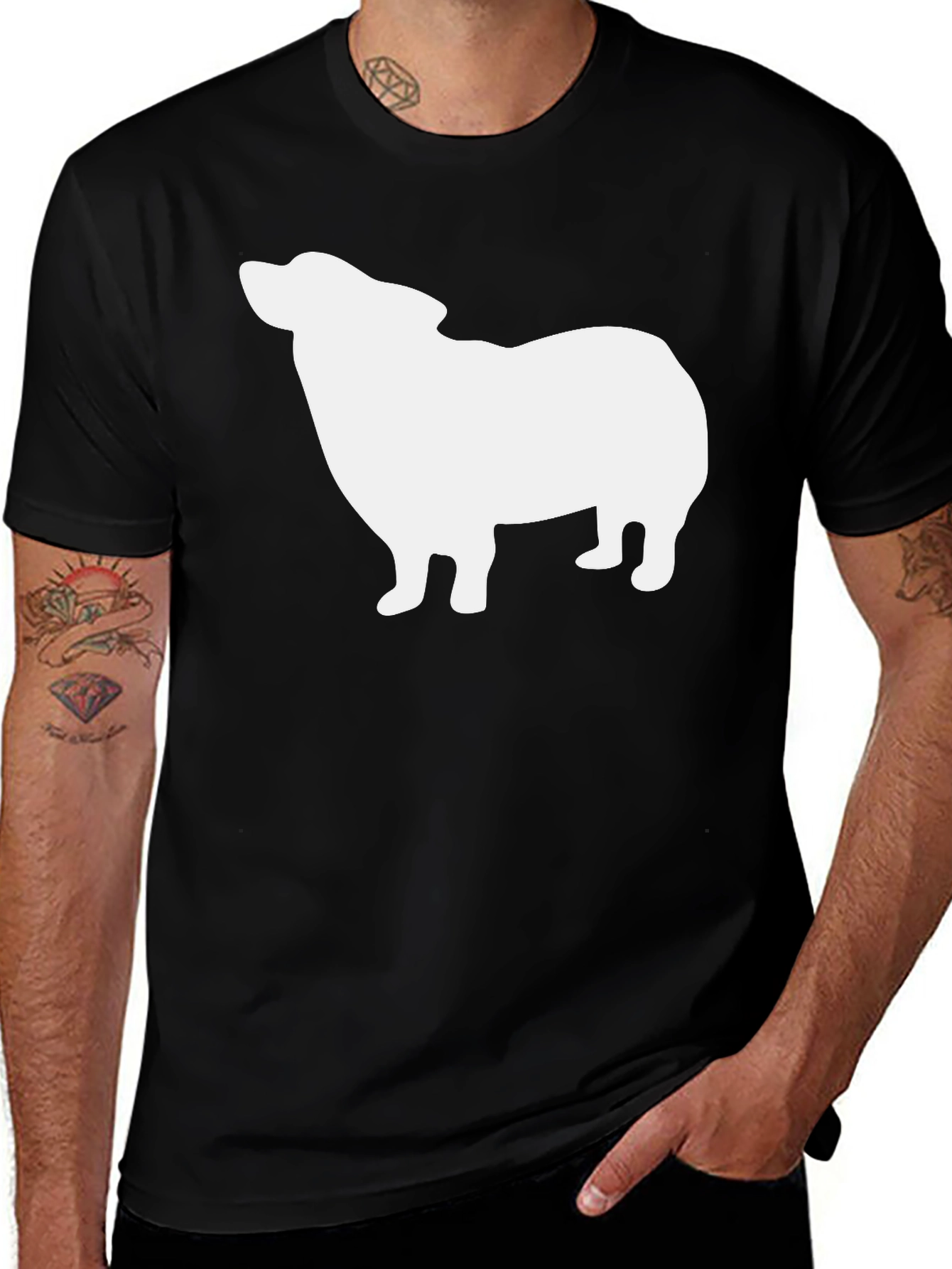 Variant 29 of Dog Silhouette Black T-Shirt