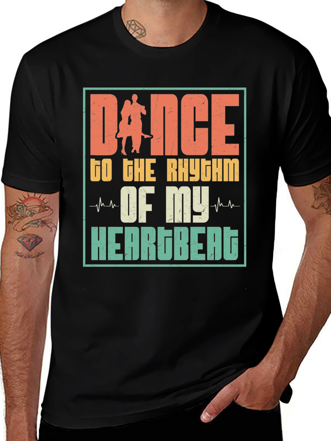 Variant 18 of Dance to the Rhythm Heartbeat Graphic Tee