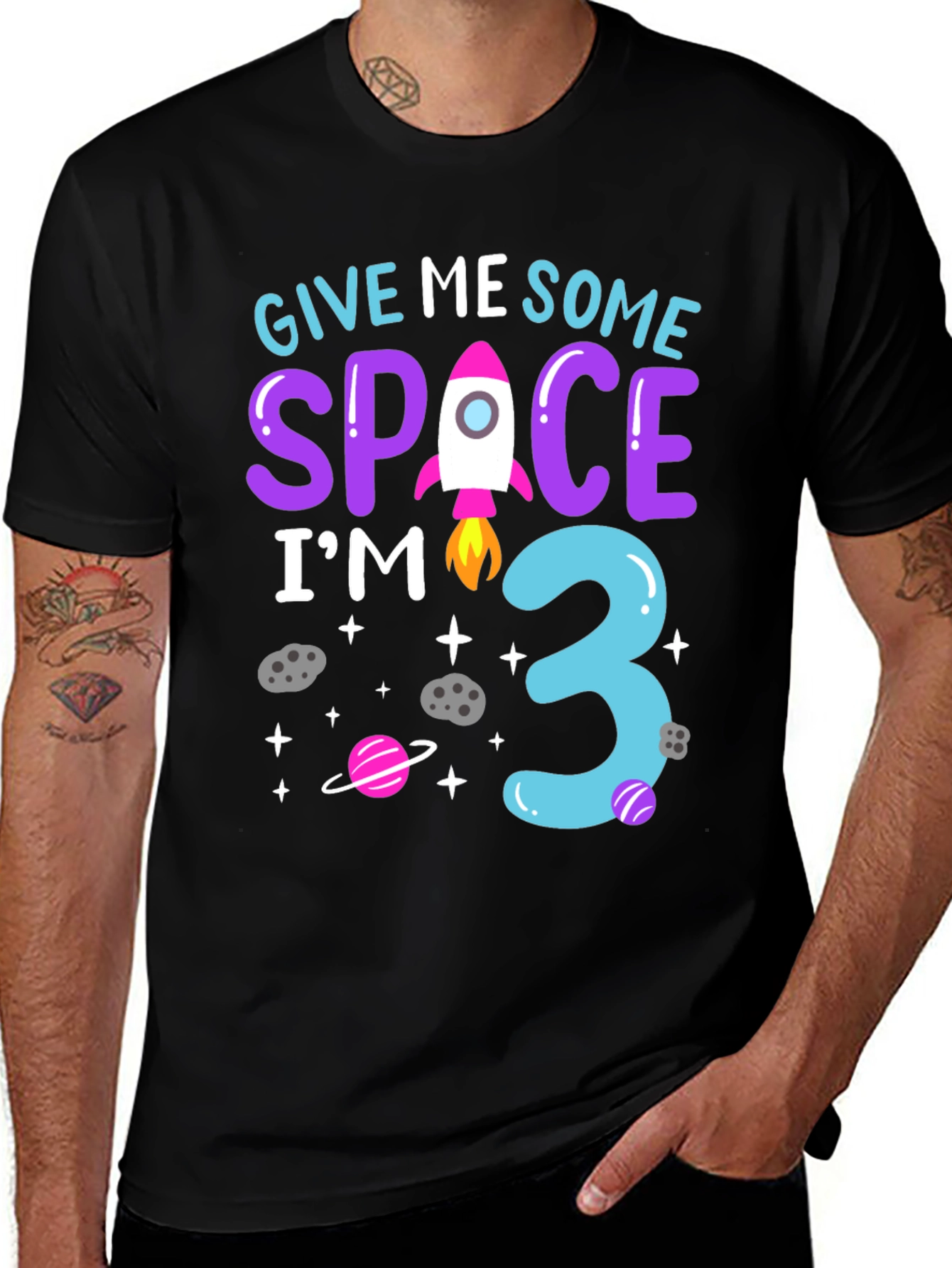 Give Me Some Space I'm 3 Toddler Tee