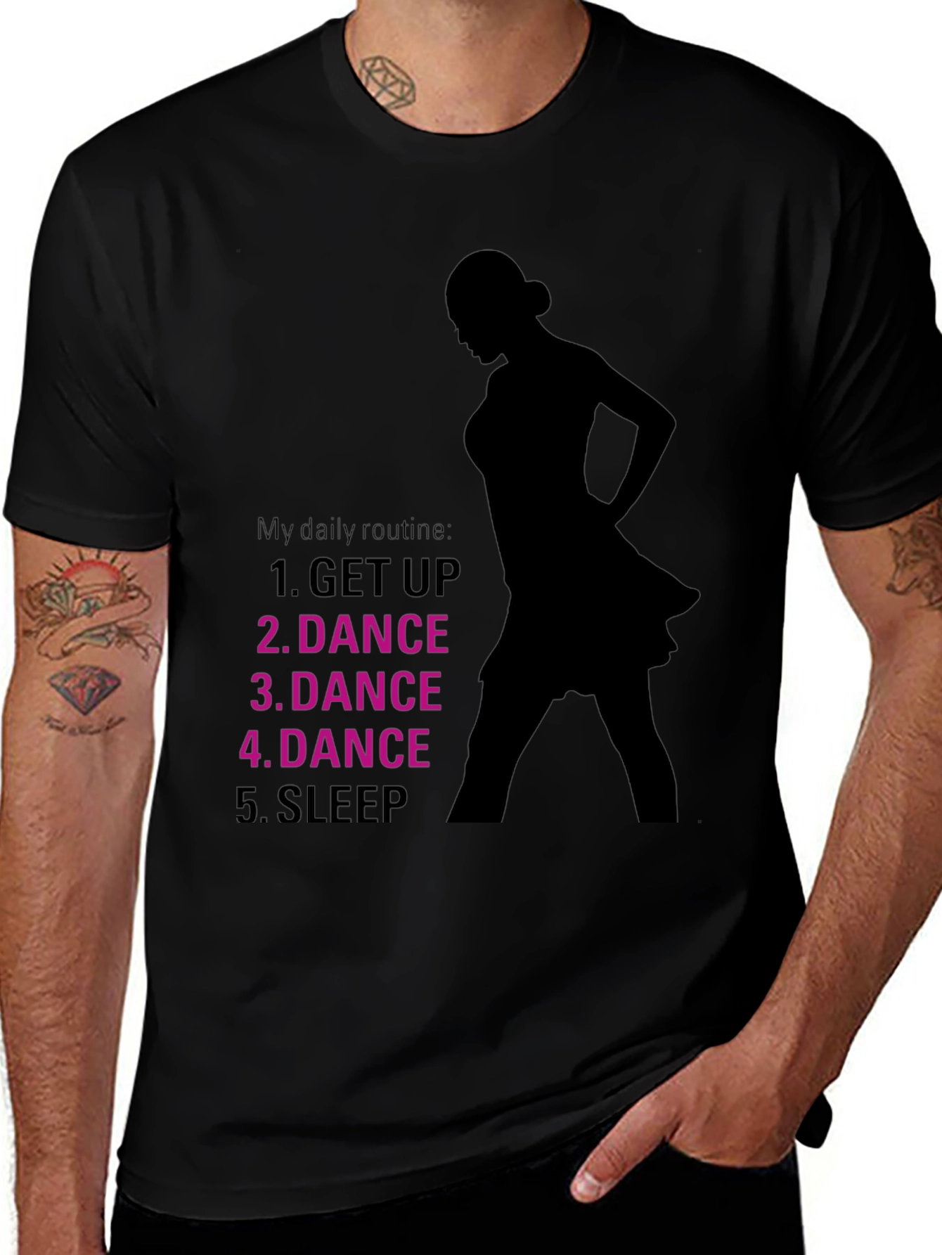 Variant 9 of Dance Routine T-Shirt - Dancer's Daily Schedule Tee