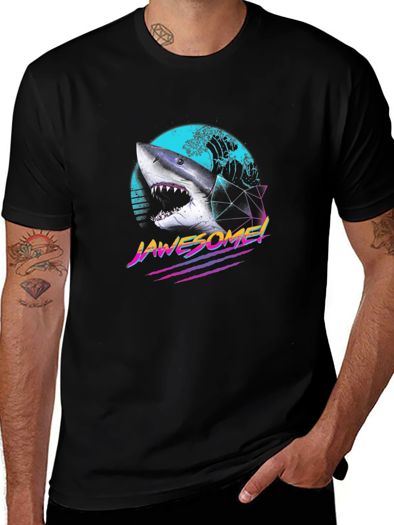 Jawsome Shark Graphic Tee - Retro Style