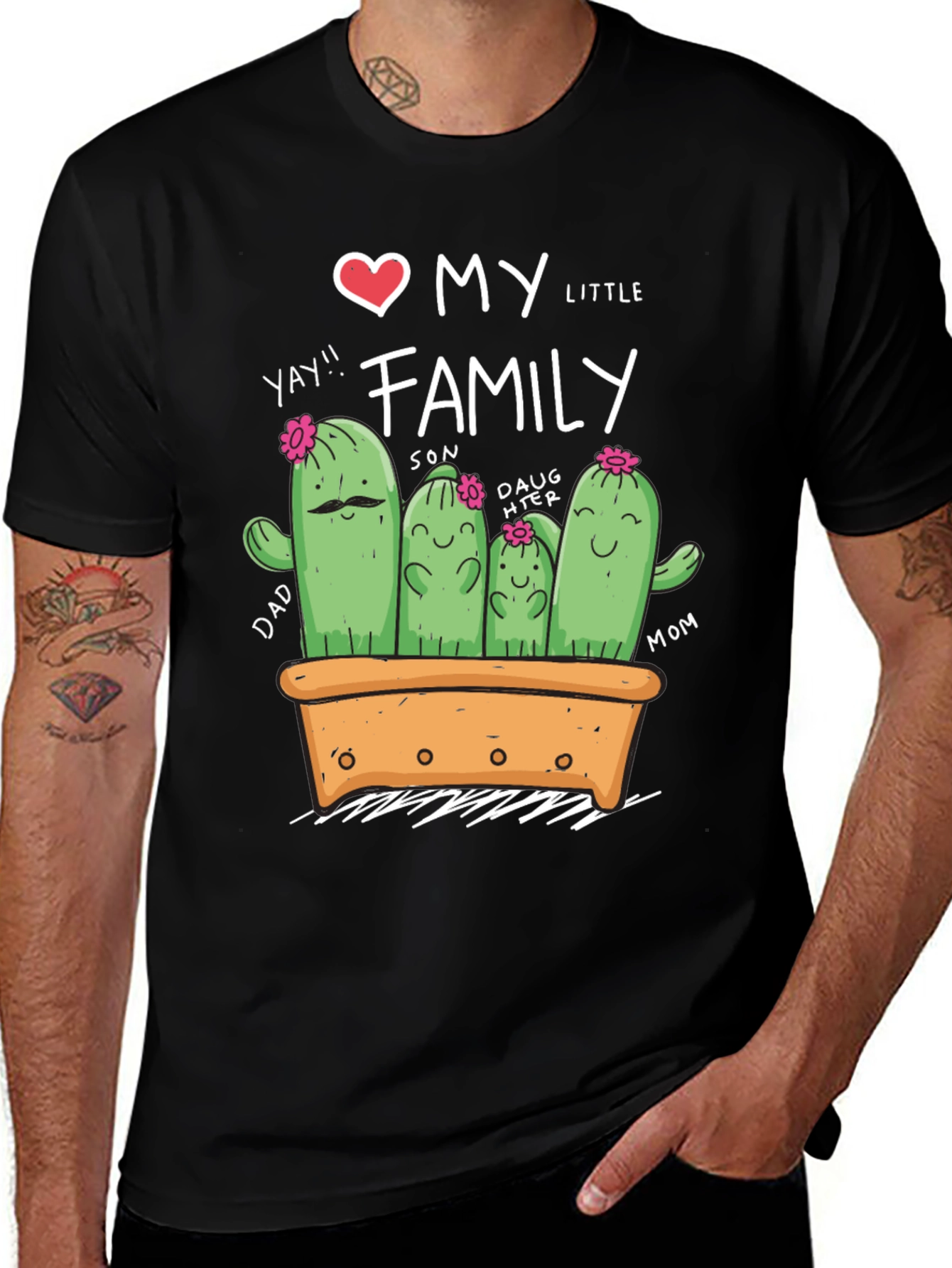 Variant 29 of Cute Cactus Family T-Shirt - Dad, Mom, Son, Daughter