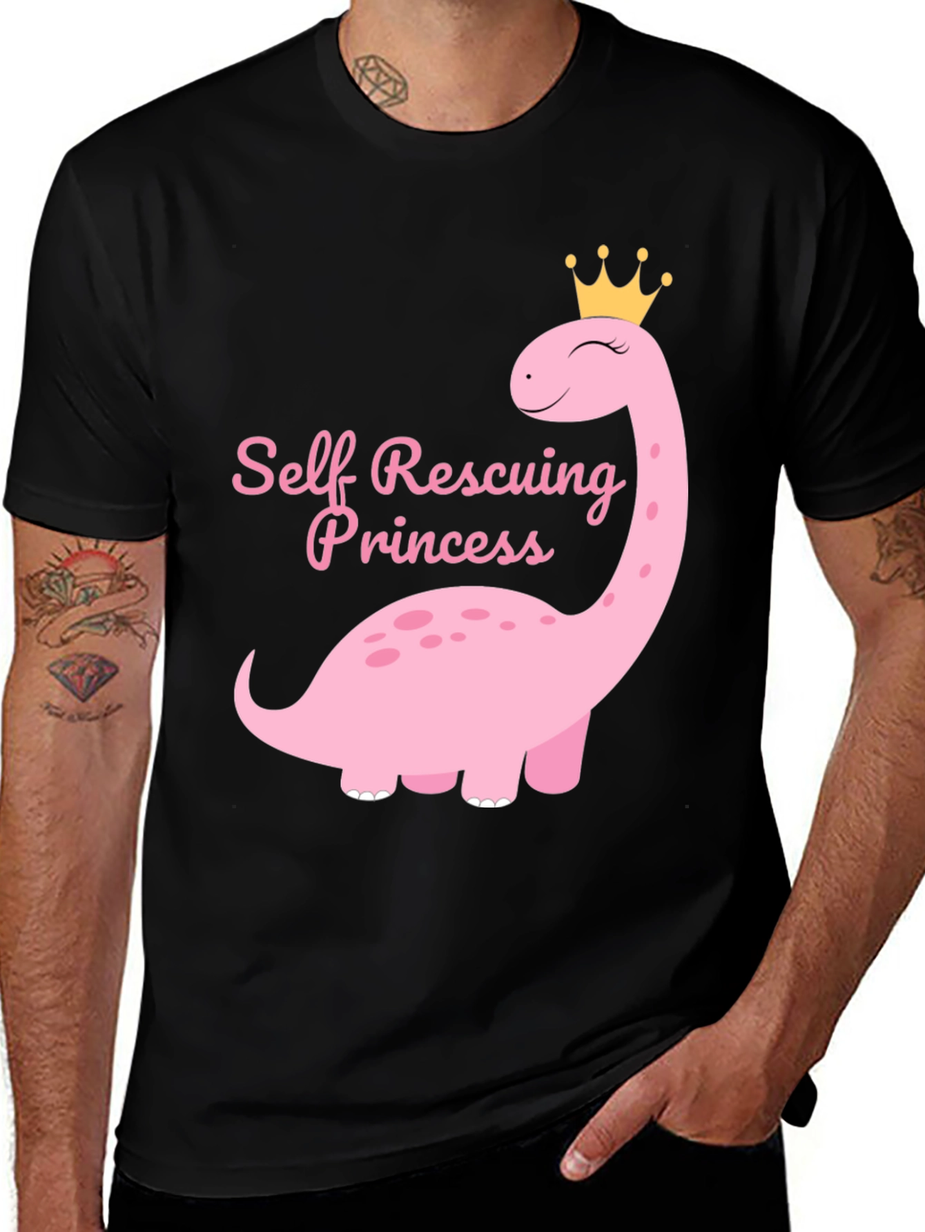 Self Rescuing Princess Dinosaur Graphic Tee