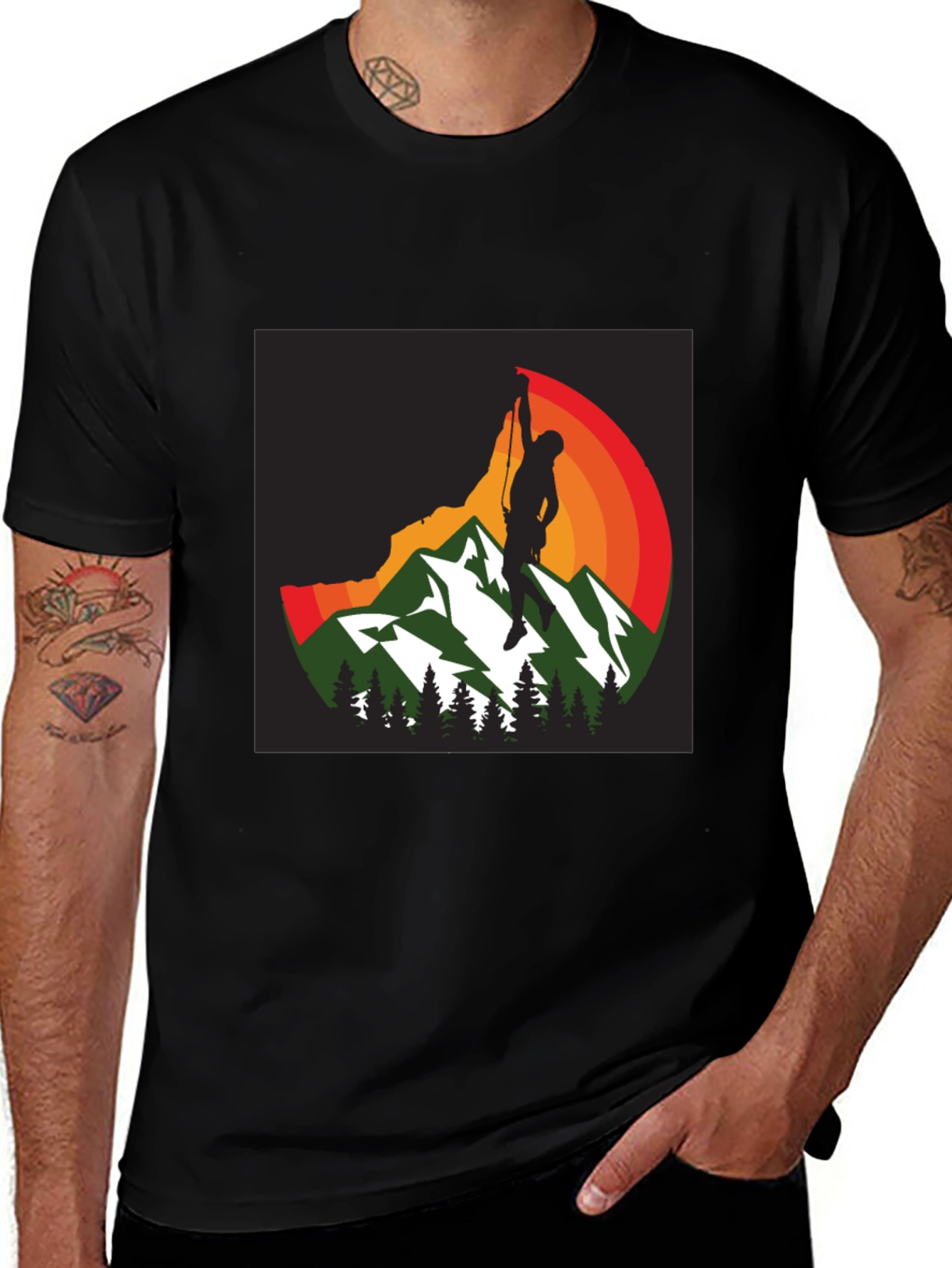 Variant 11 of Rock Climbing Mountainscape Graphic Tee
