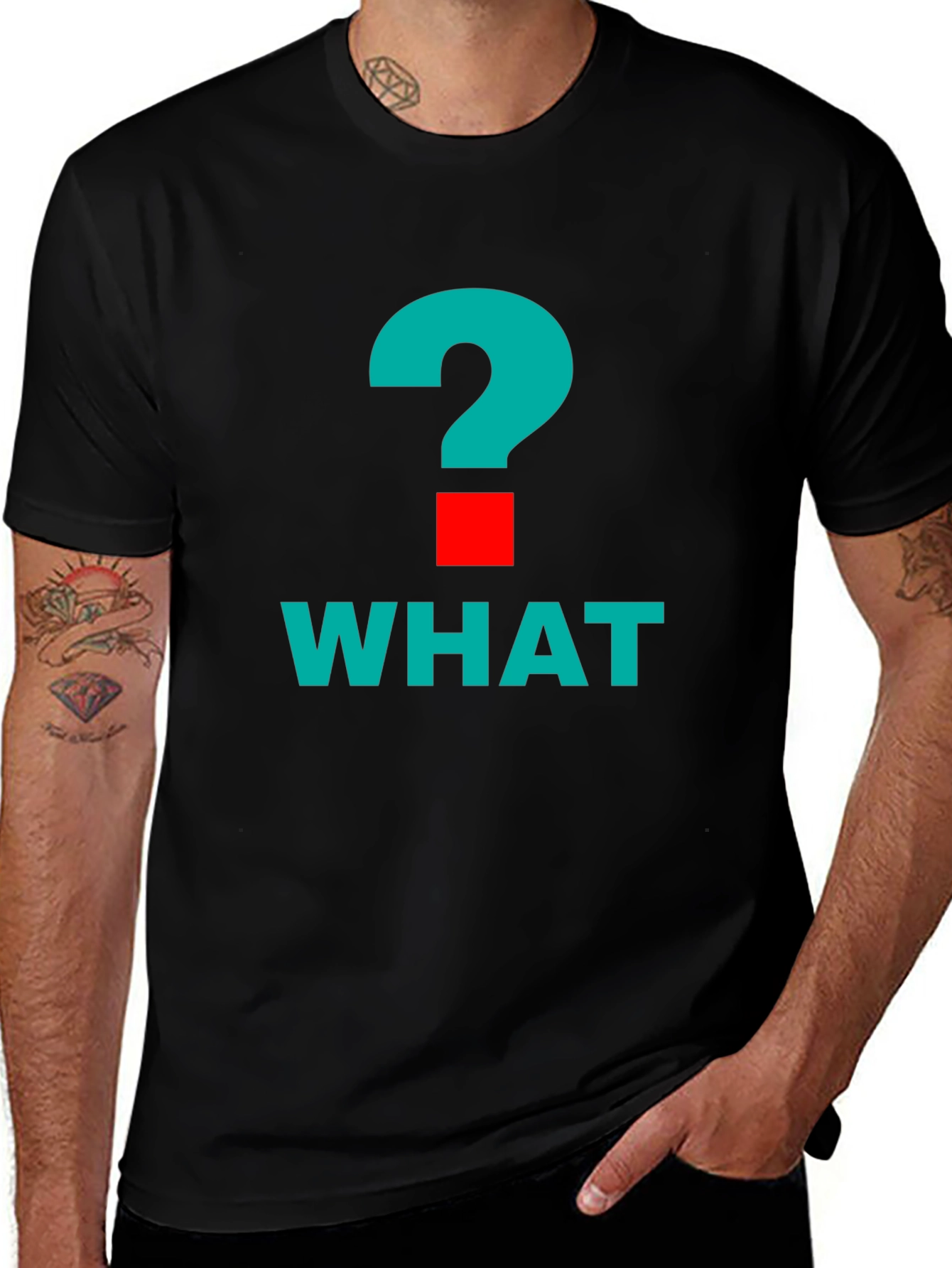 Variant 7 of What? Graphic Tee - Bold Question Mark Design
