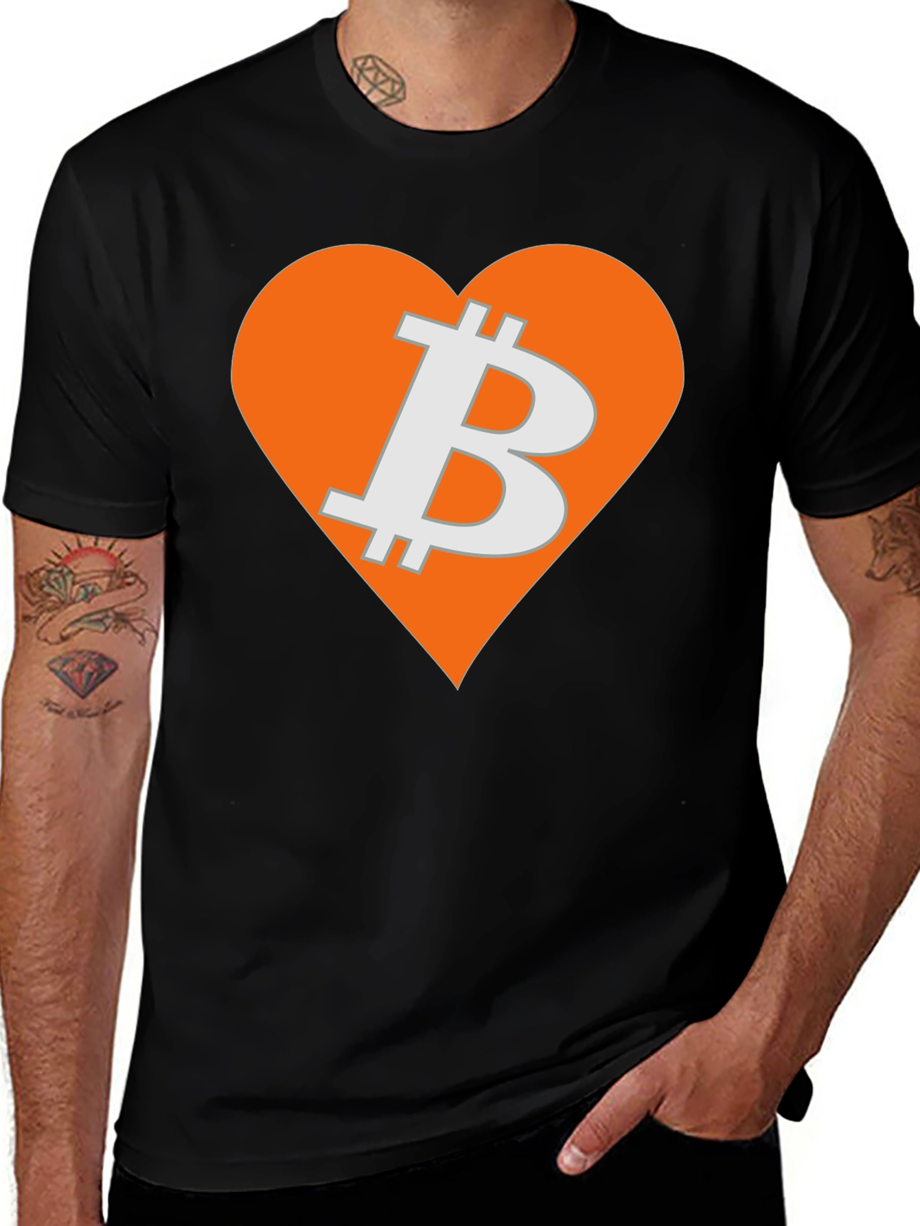 Variant 10 of Bitcoin Heart Graphic Tee - Crypto Love