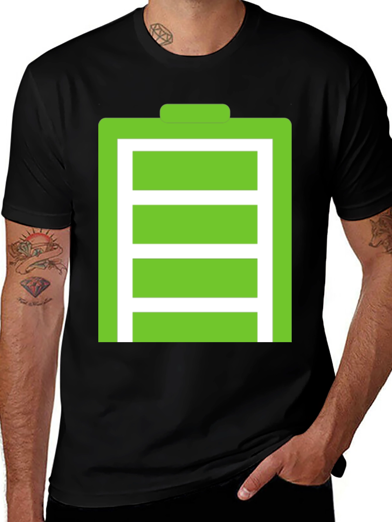 Battery Icon Graphic Tee - Full Charge Style!