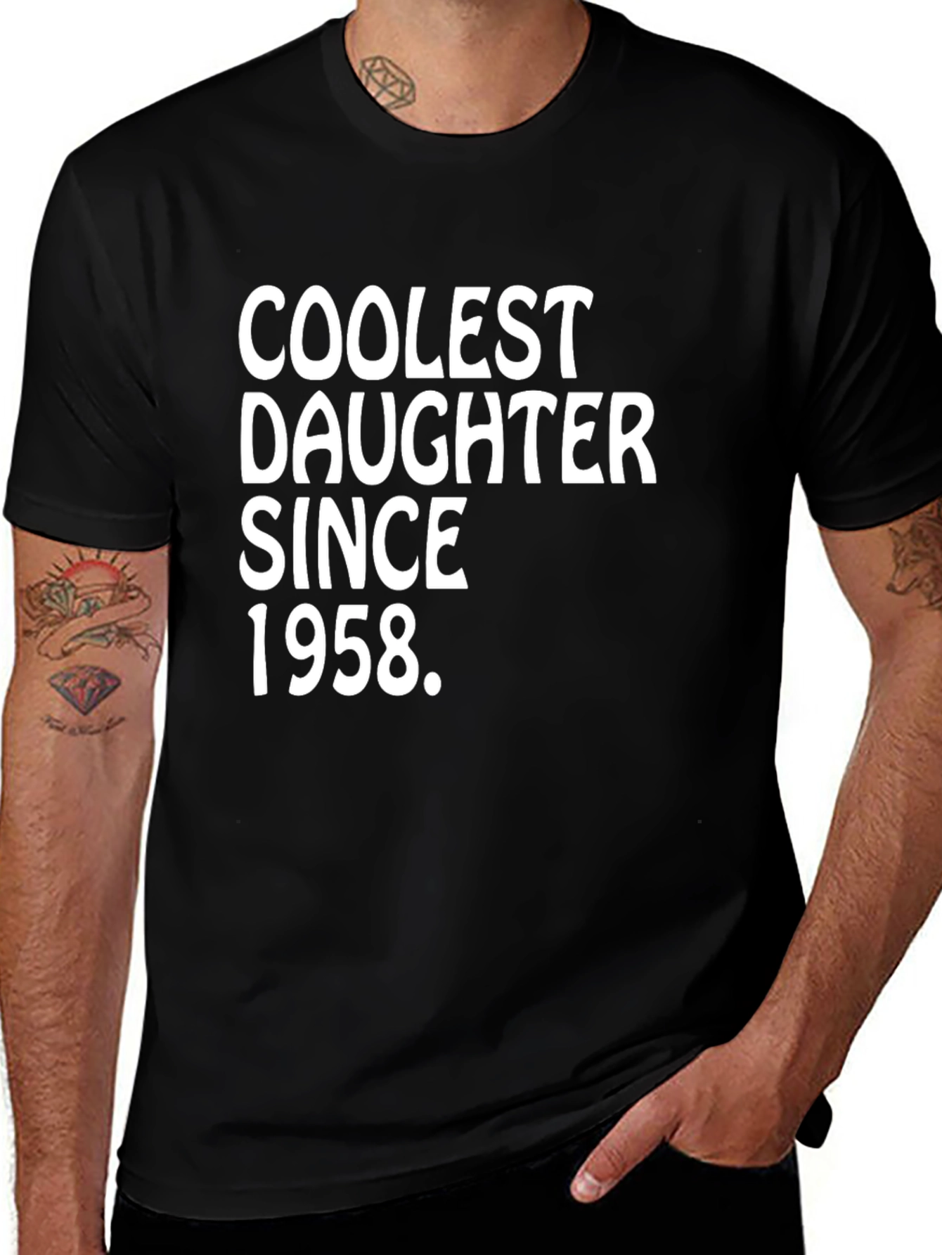 Variant 11 of Coolest Daughter Since 1958 Black T-Shirt