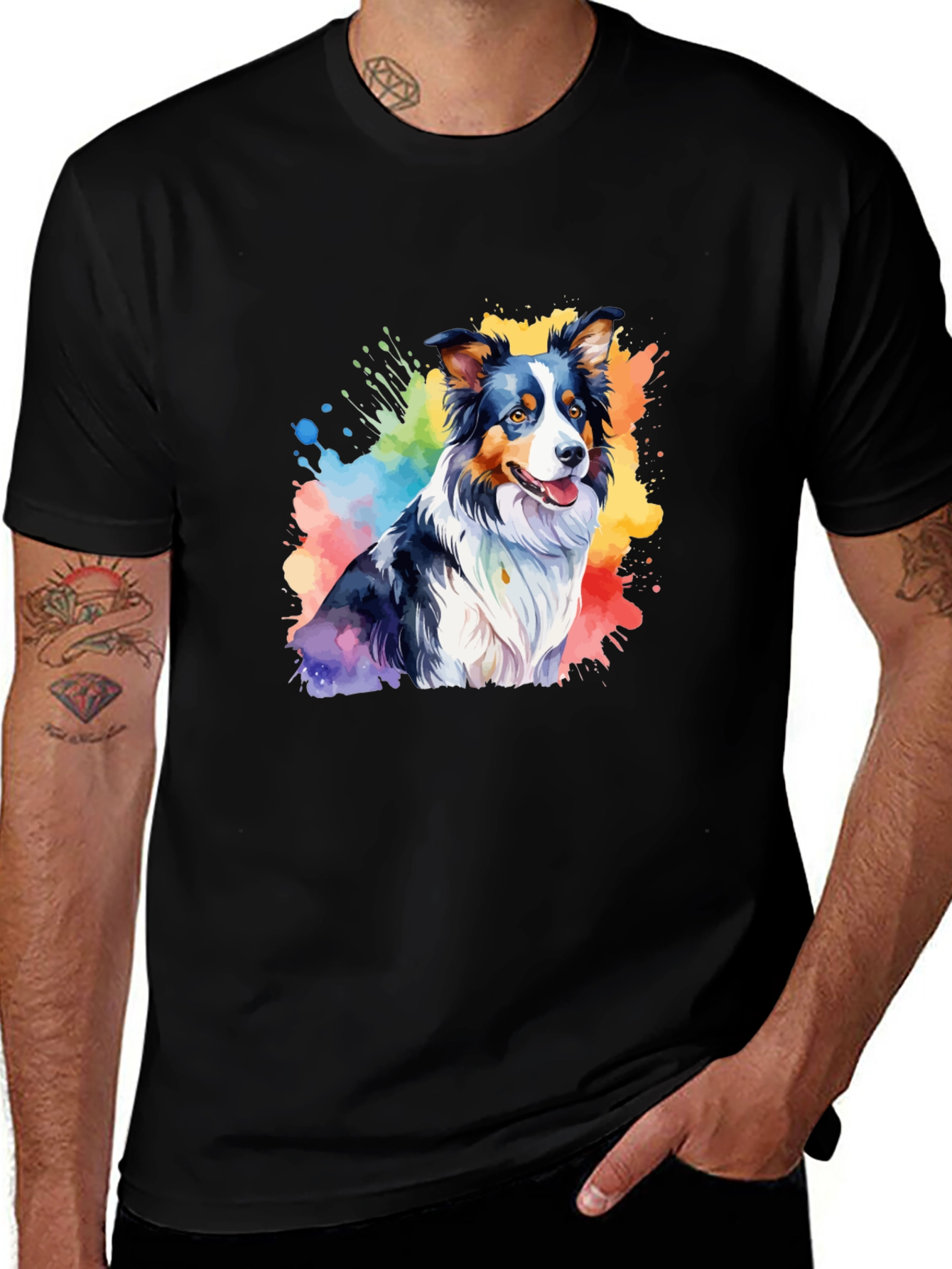 Variant 29 of Watercolor Australian Shepherd Graphic Tee