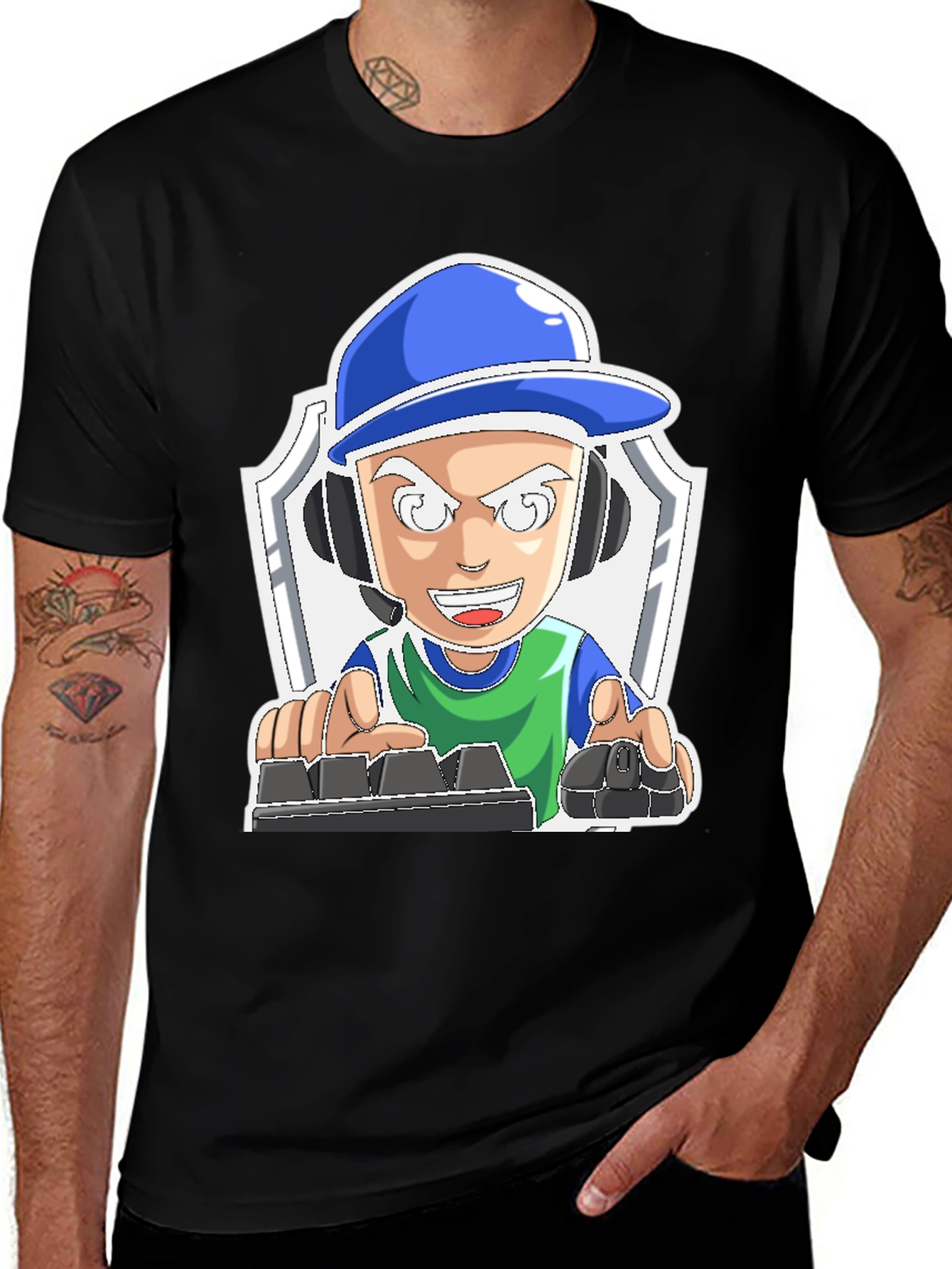 Variant 19 of Gamer Cartoon Graphic Tee