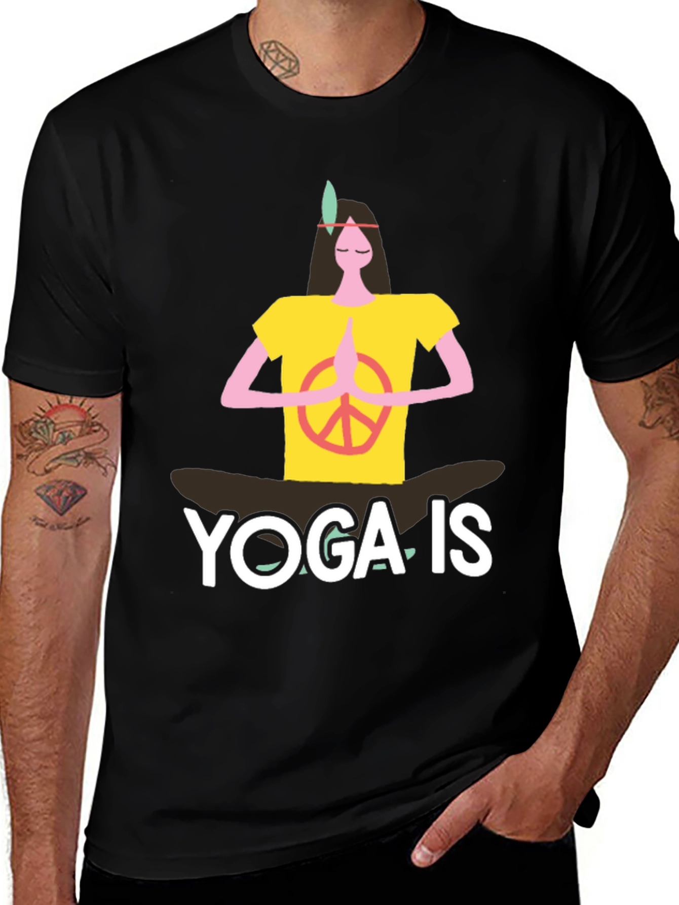 Variant 14 of Yoga Is T-Shirt Peace Sign Graphic Tee