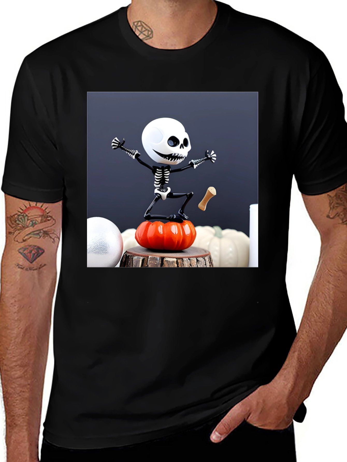 Halloween Skeleton Pumpkin T-Shirt