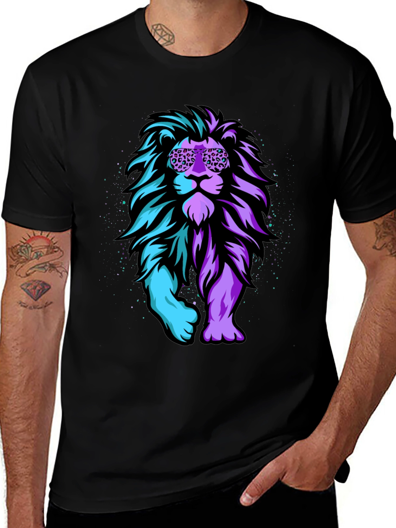 Cool Lion Graphic Tee - Black T-Shirt