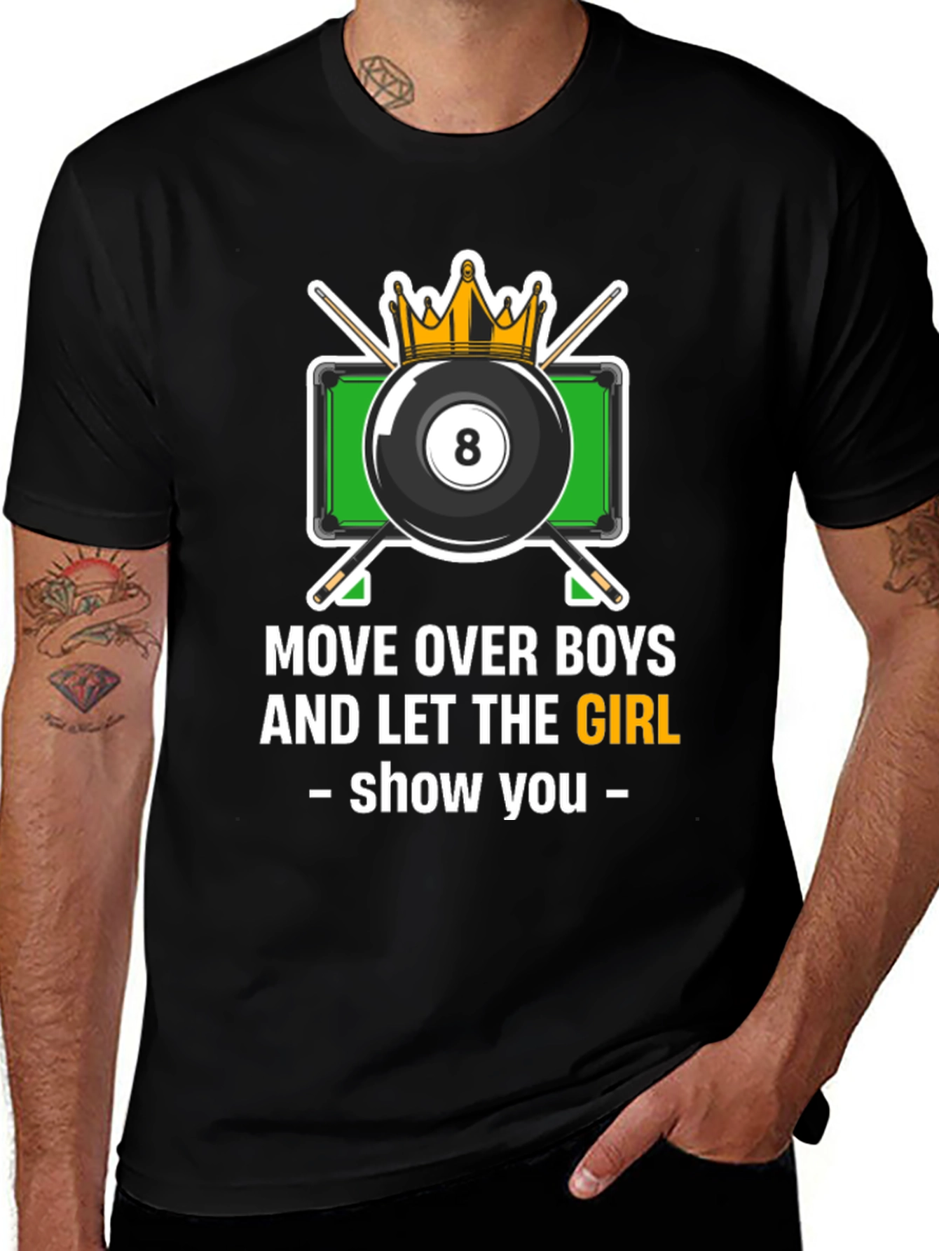 Variant 30 of Billiards Girl T-Shirt - Move Over Boys