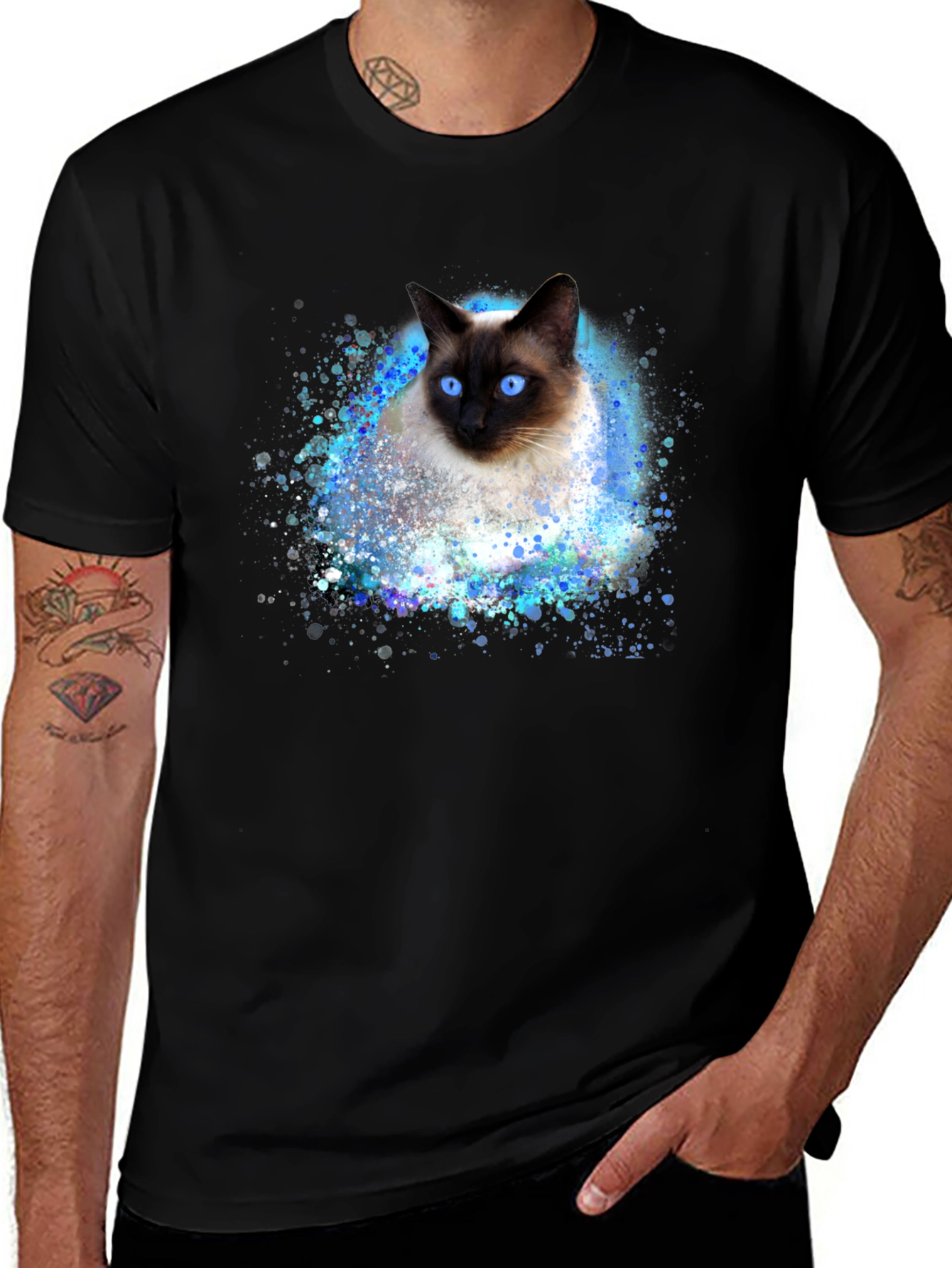 Variant 2 of Siamese Cat Art T-Shirt - Unique Cat Lover Gift
