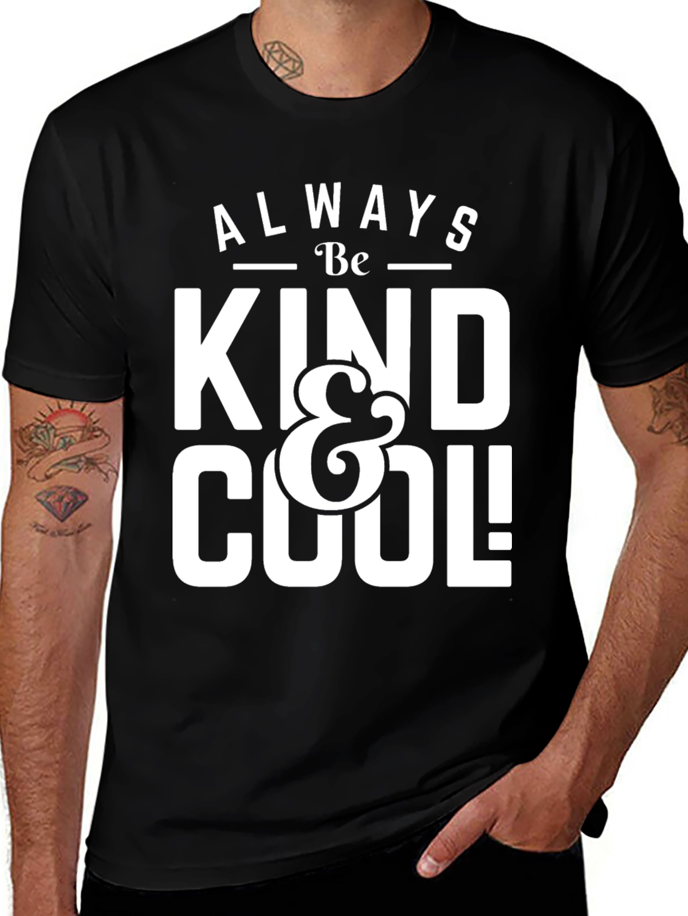 Variant 13 of Always Be Kind and Cool Black T-Shirt