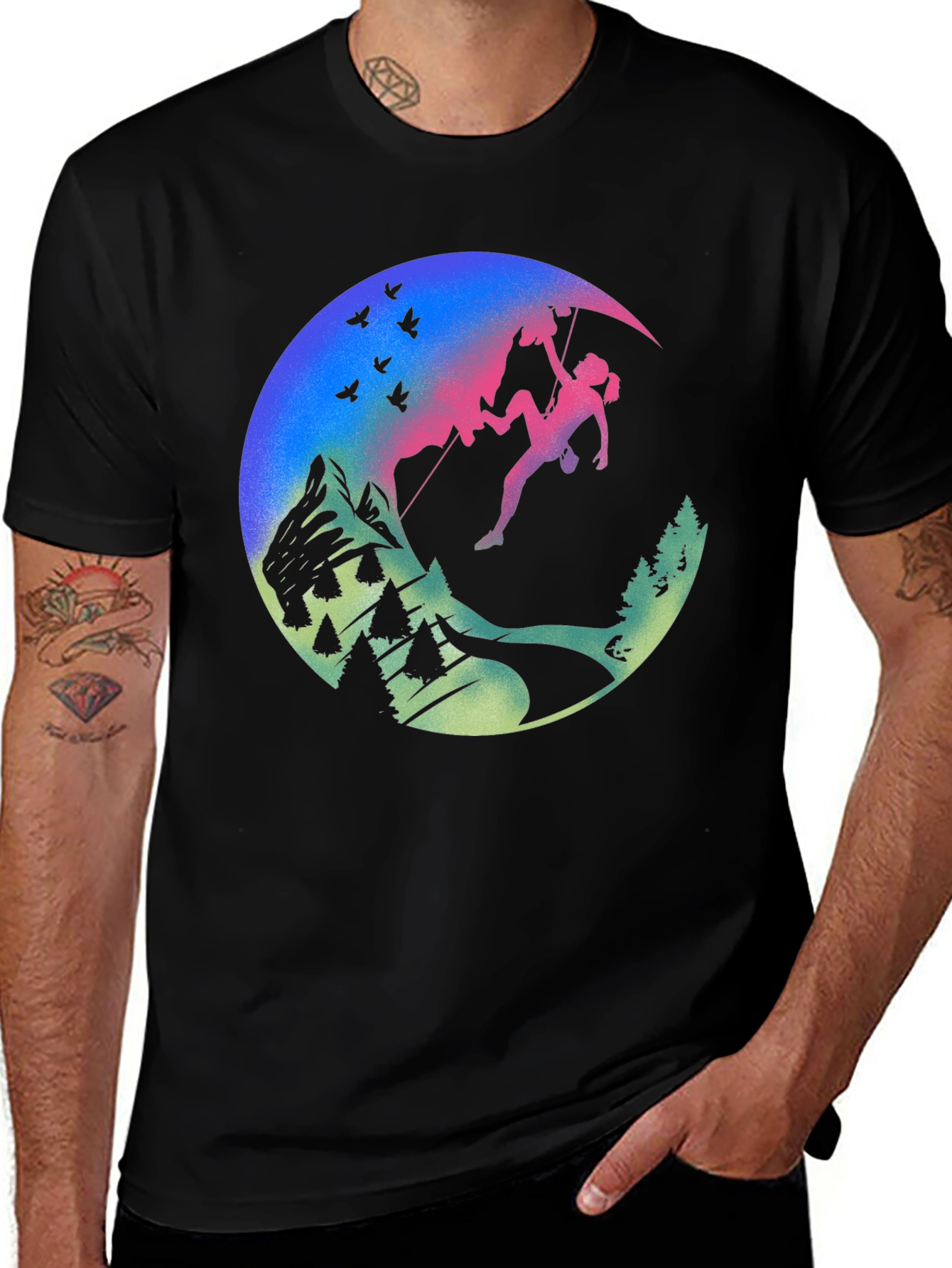 Variant 20 of Climbing Adventure Graphic Tee - Black