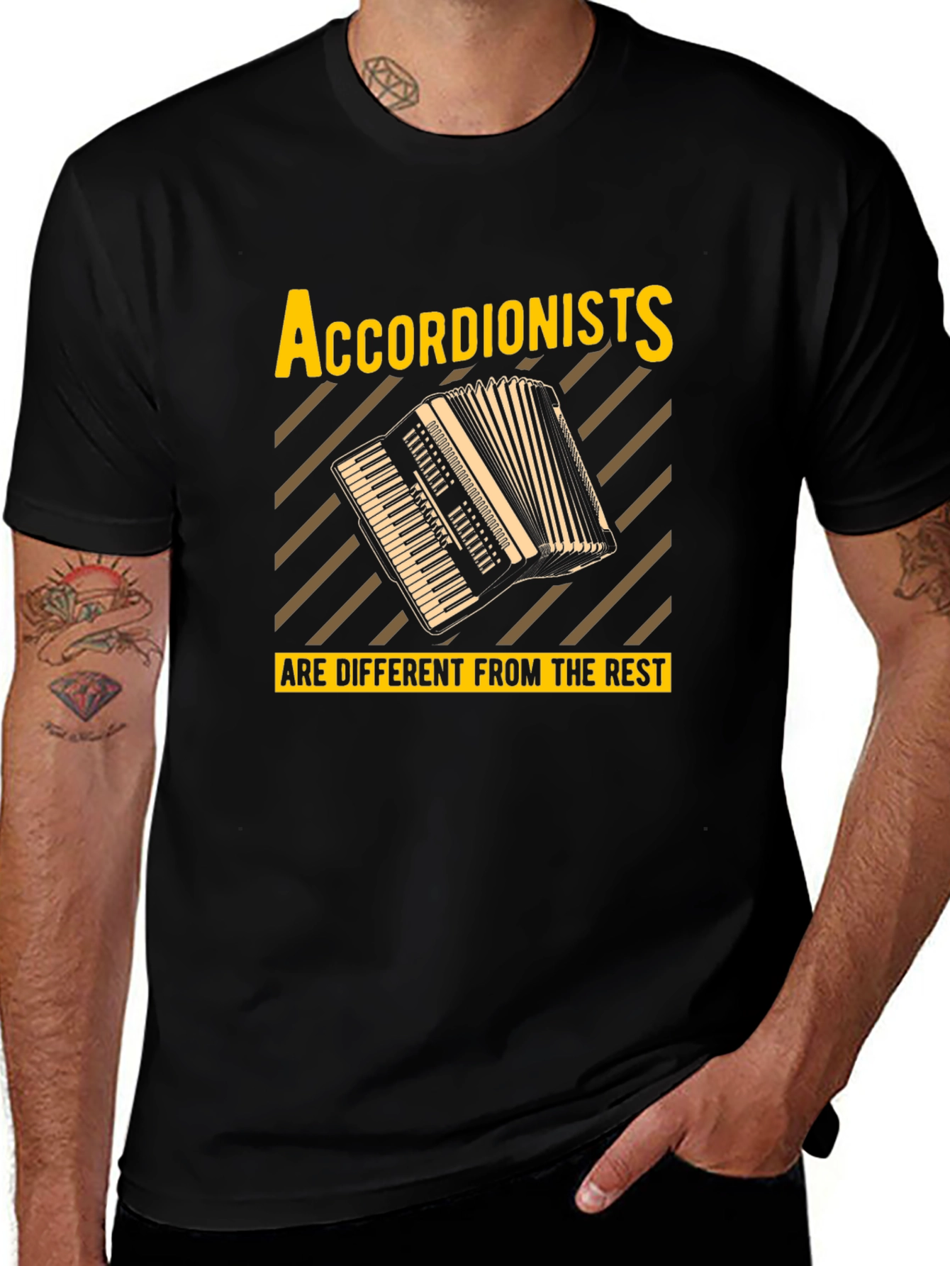 Variant 11 of Accordionist Tee: Different from the Rest