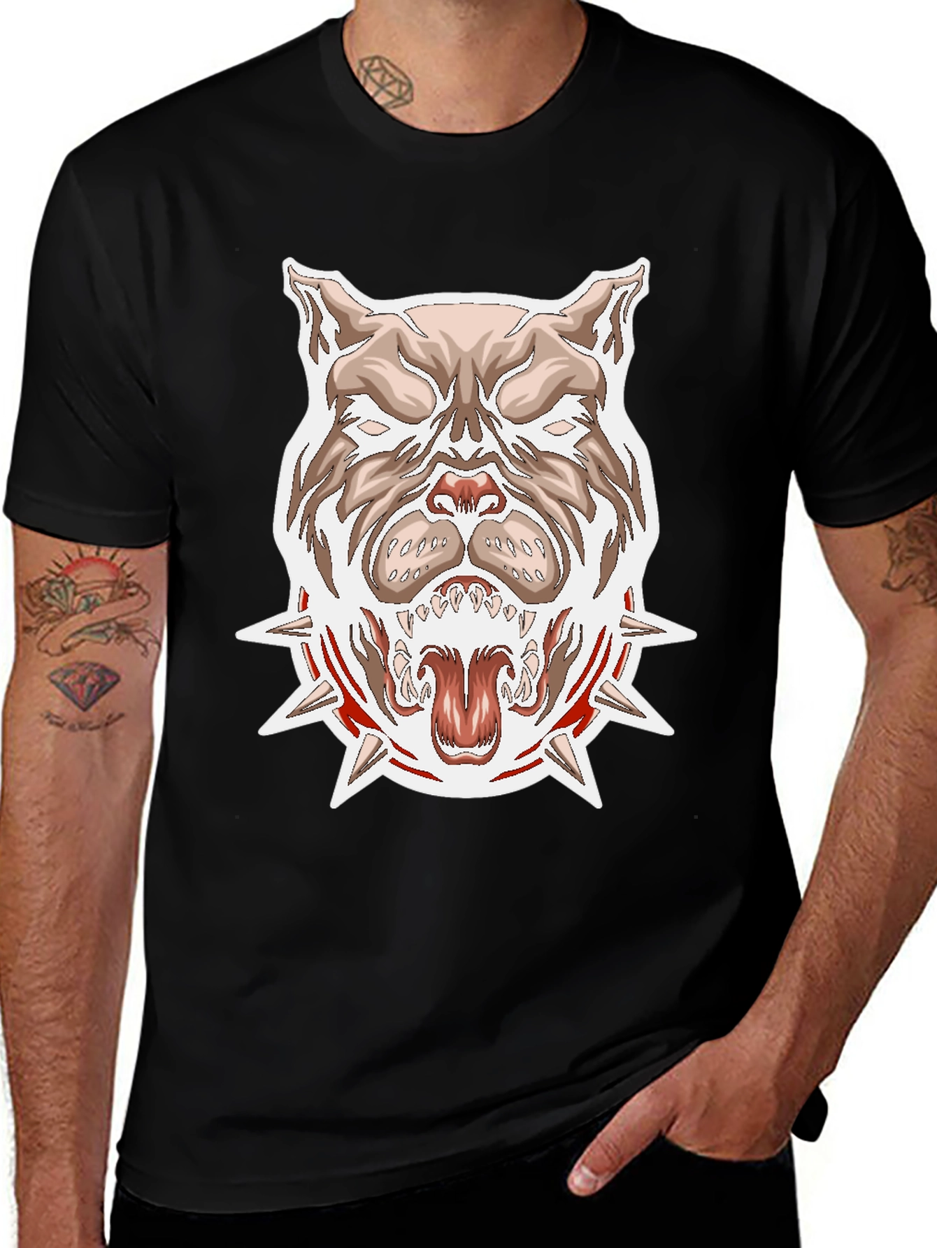 Variant 13 of Pitbull Spike Collar Graphic T-Shirt