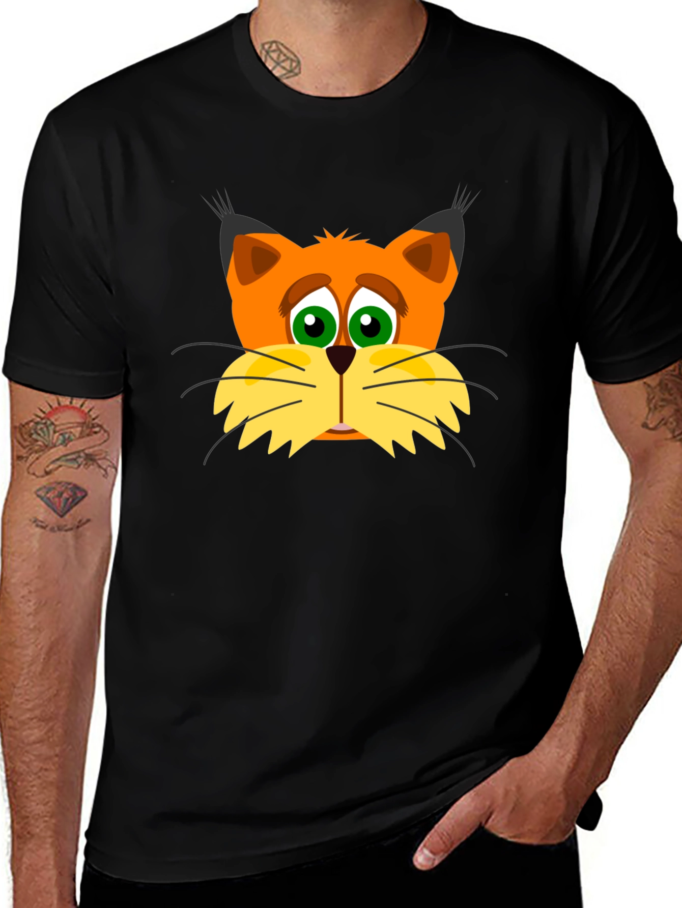 Variant 3 of Cartoon Cat Face T-Shirt