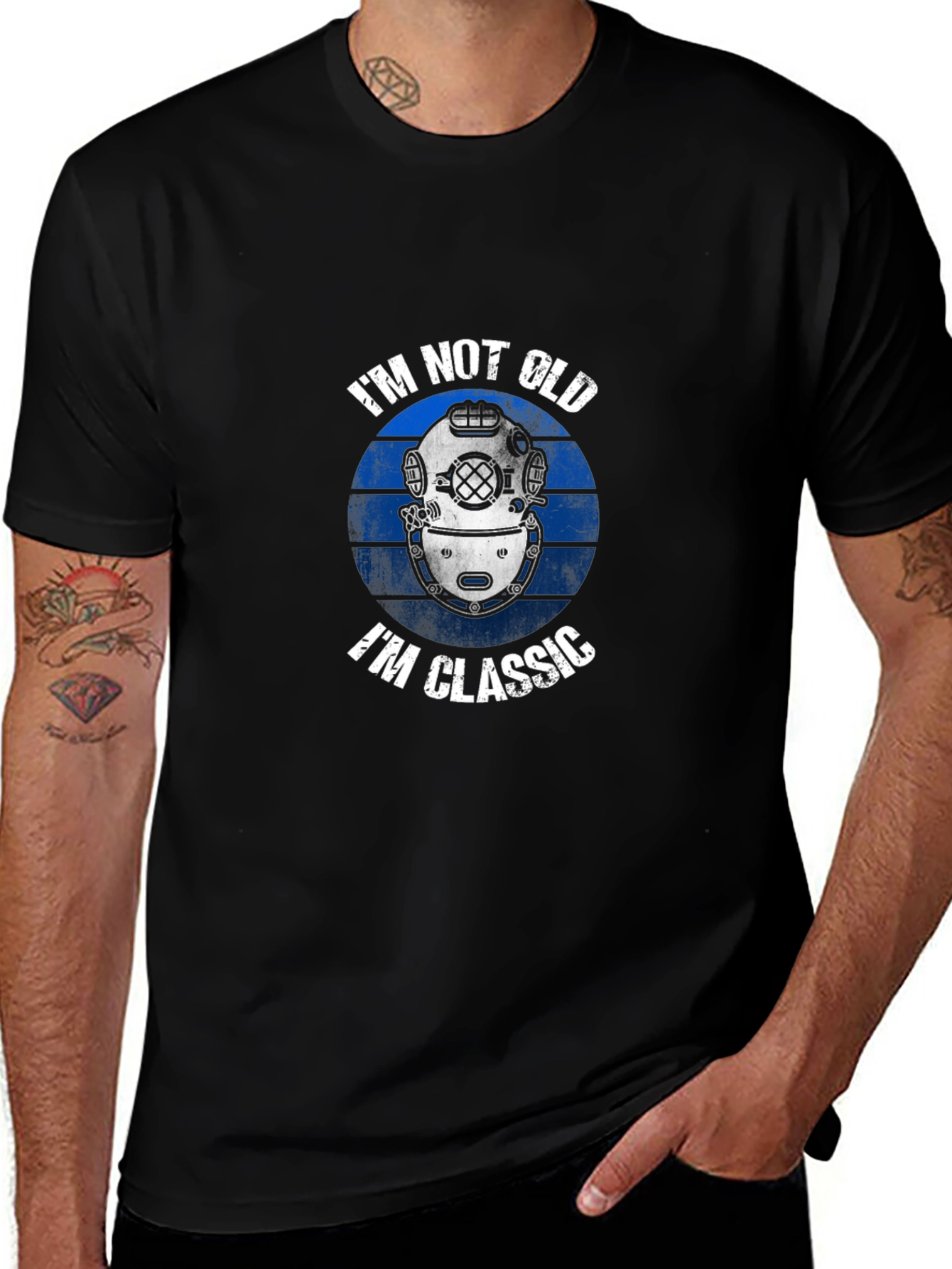 Variant 28 of Classic Diver Helmet T-Shirt - I'm Not Old, I'm Classic