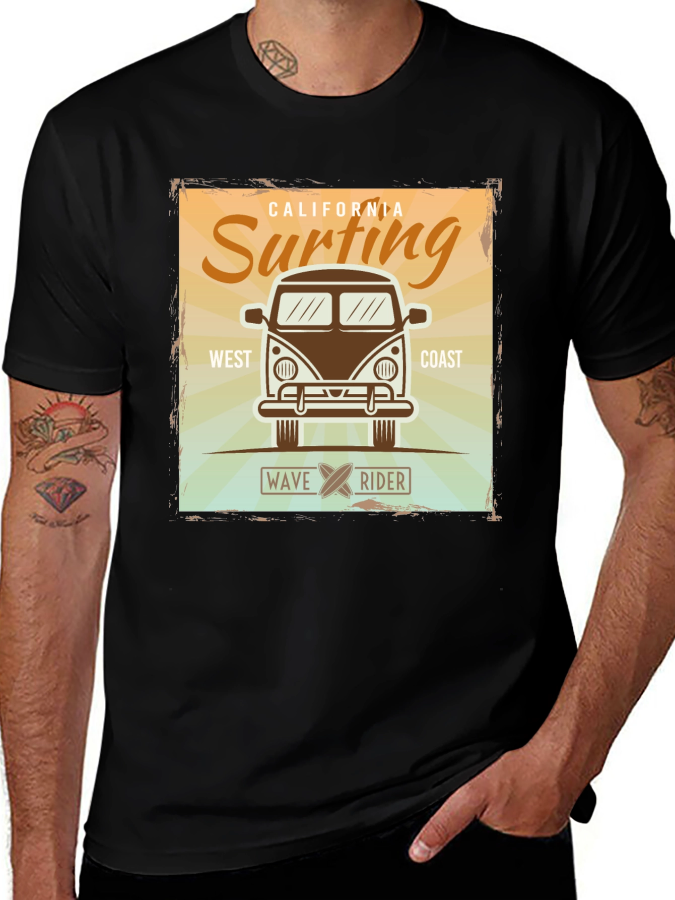 Variant 11 of California Surfing Van Graphic T-Shirt